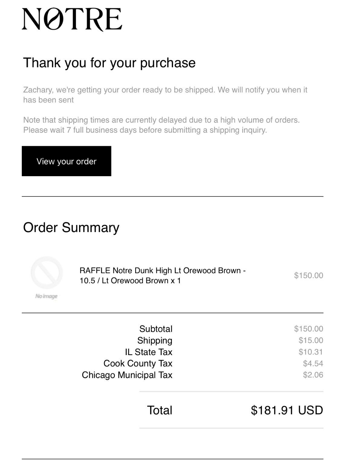 Nike LastDropNotre X Nike Dunk High Light Orewood Brown Size 10.5 Size US 10.5 / EU 43-44 - 2 Thumbnail