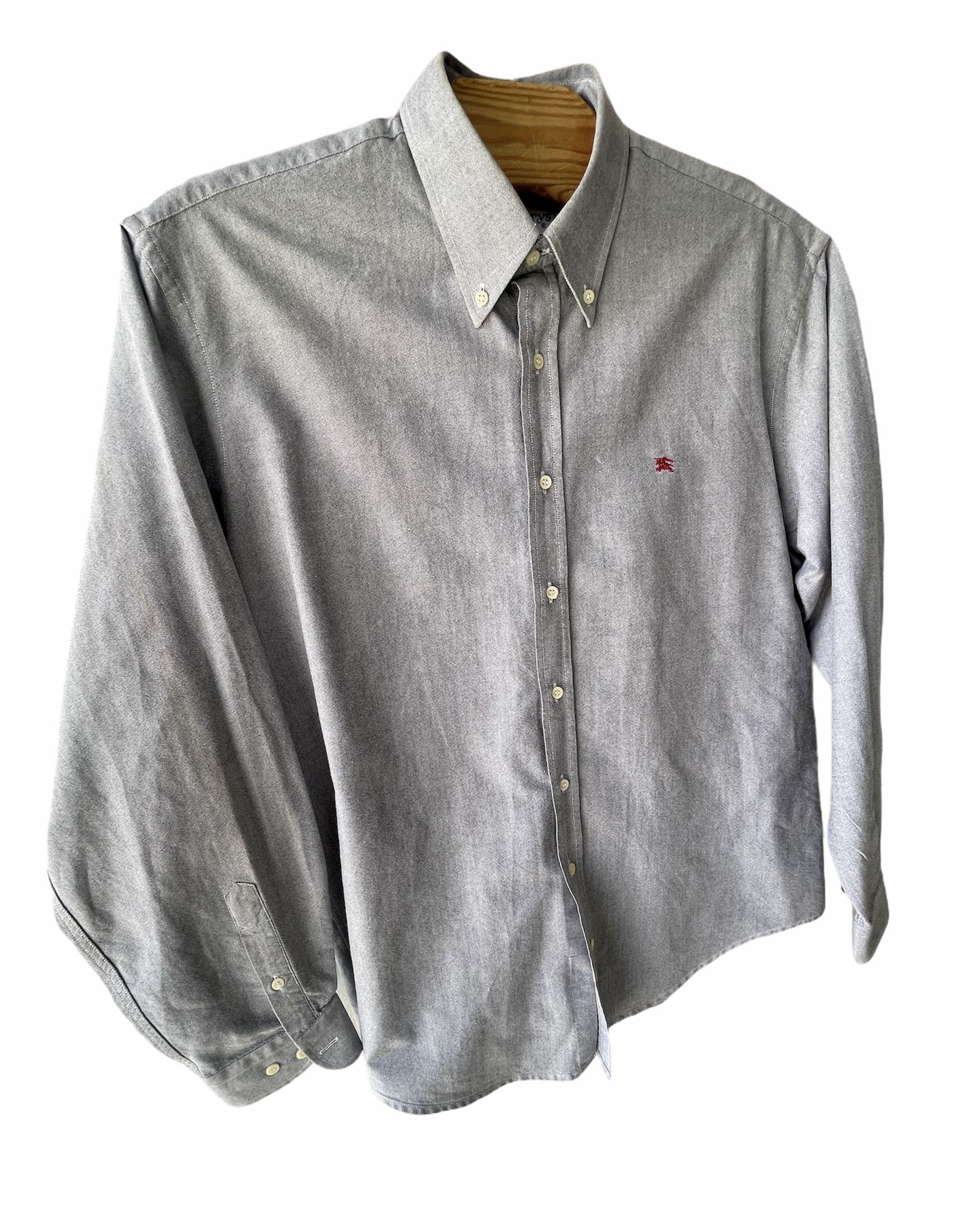 Burberry 🔥 Burberrys shirt burgundy logo size xl Size US XL / EU 56 / 4 - 3 Thumbnail