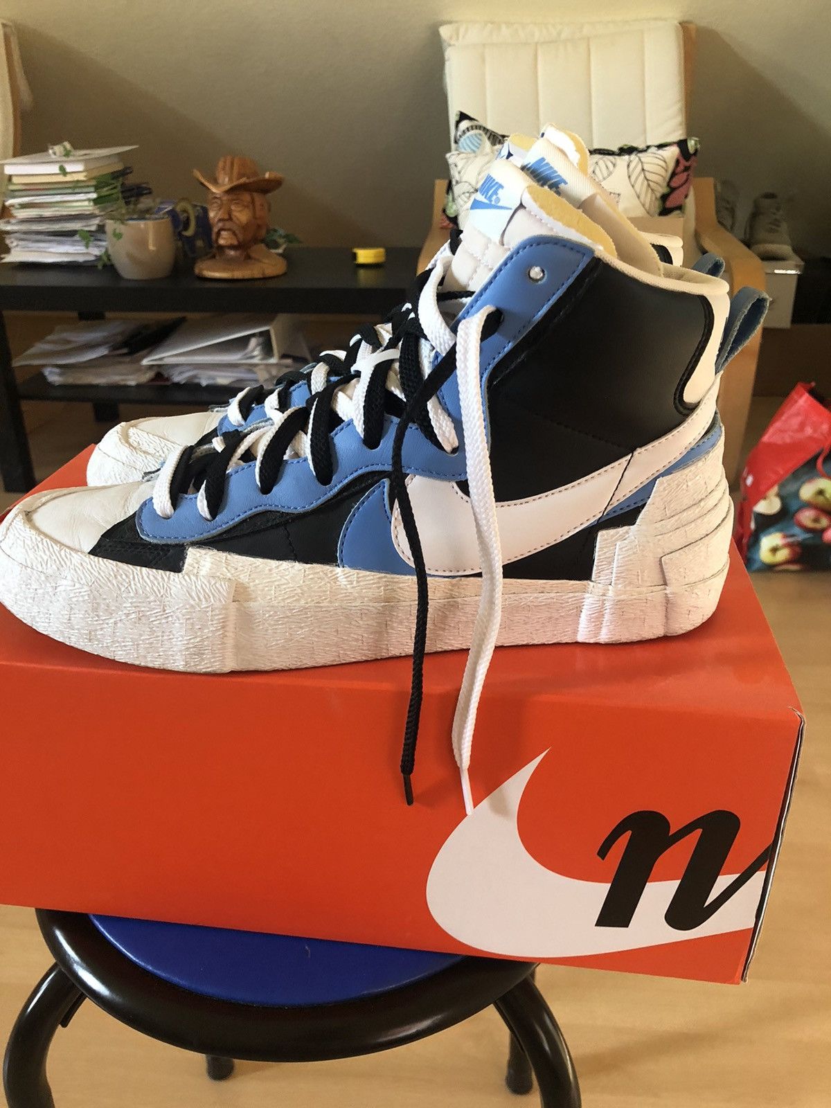Sacai x Blazer Mid Black Blue 2019
