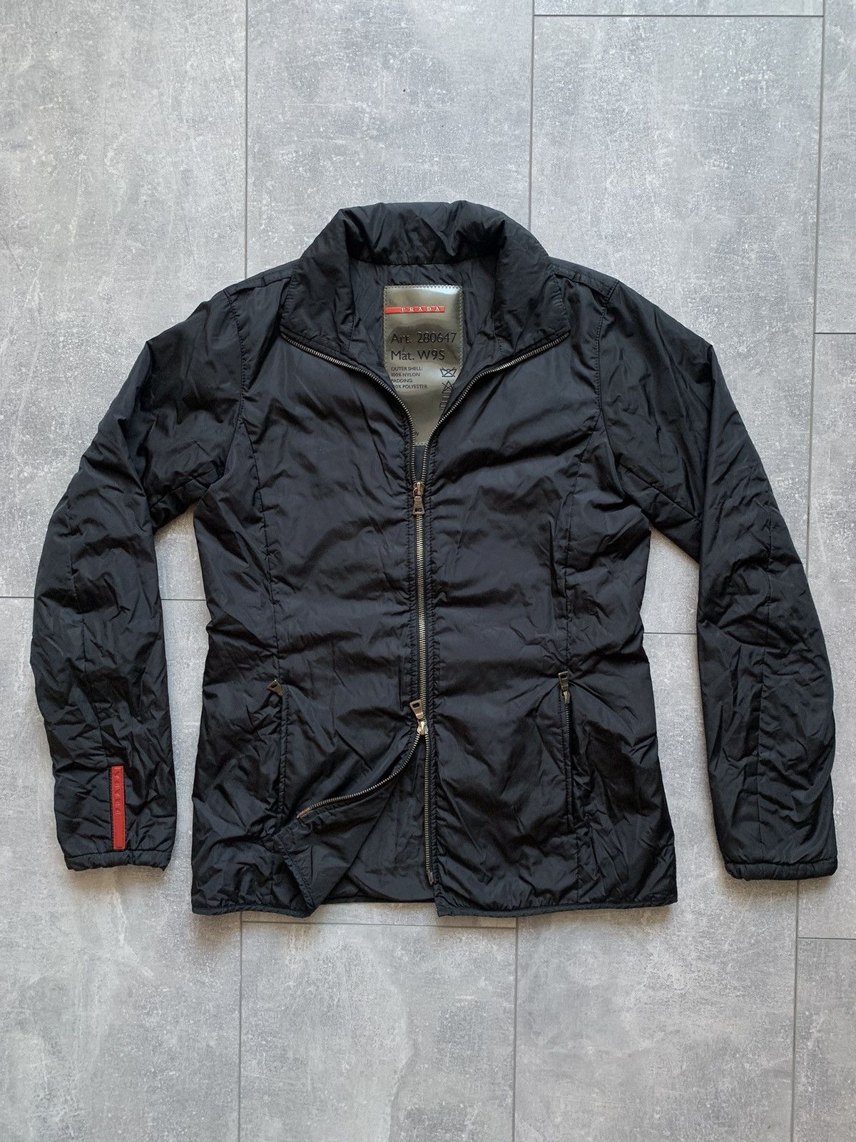 Prada nylon red logo luxury light jacket woman