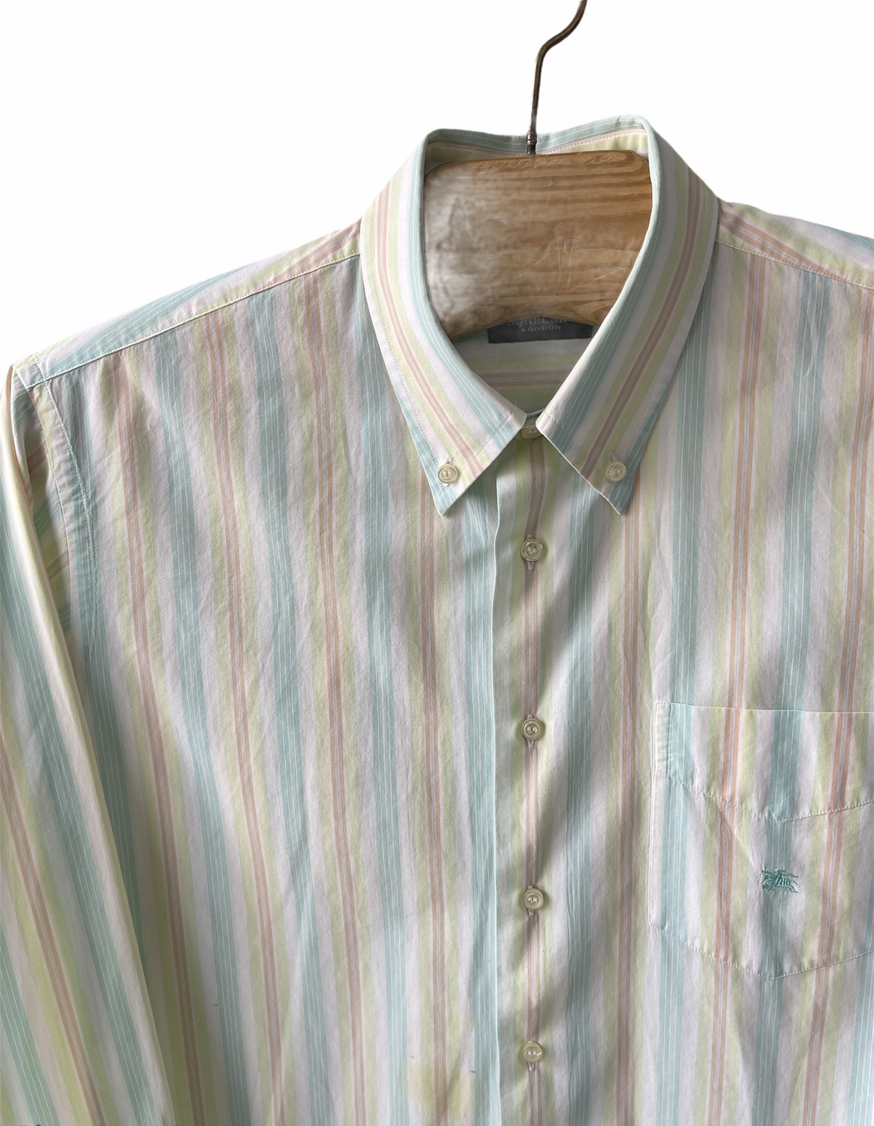 Burberry Burberry rainbow striped shirt summer size L short sleeve Size US L / EU 52-54 / 3 - 1 Thumbnail
