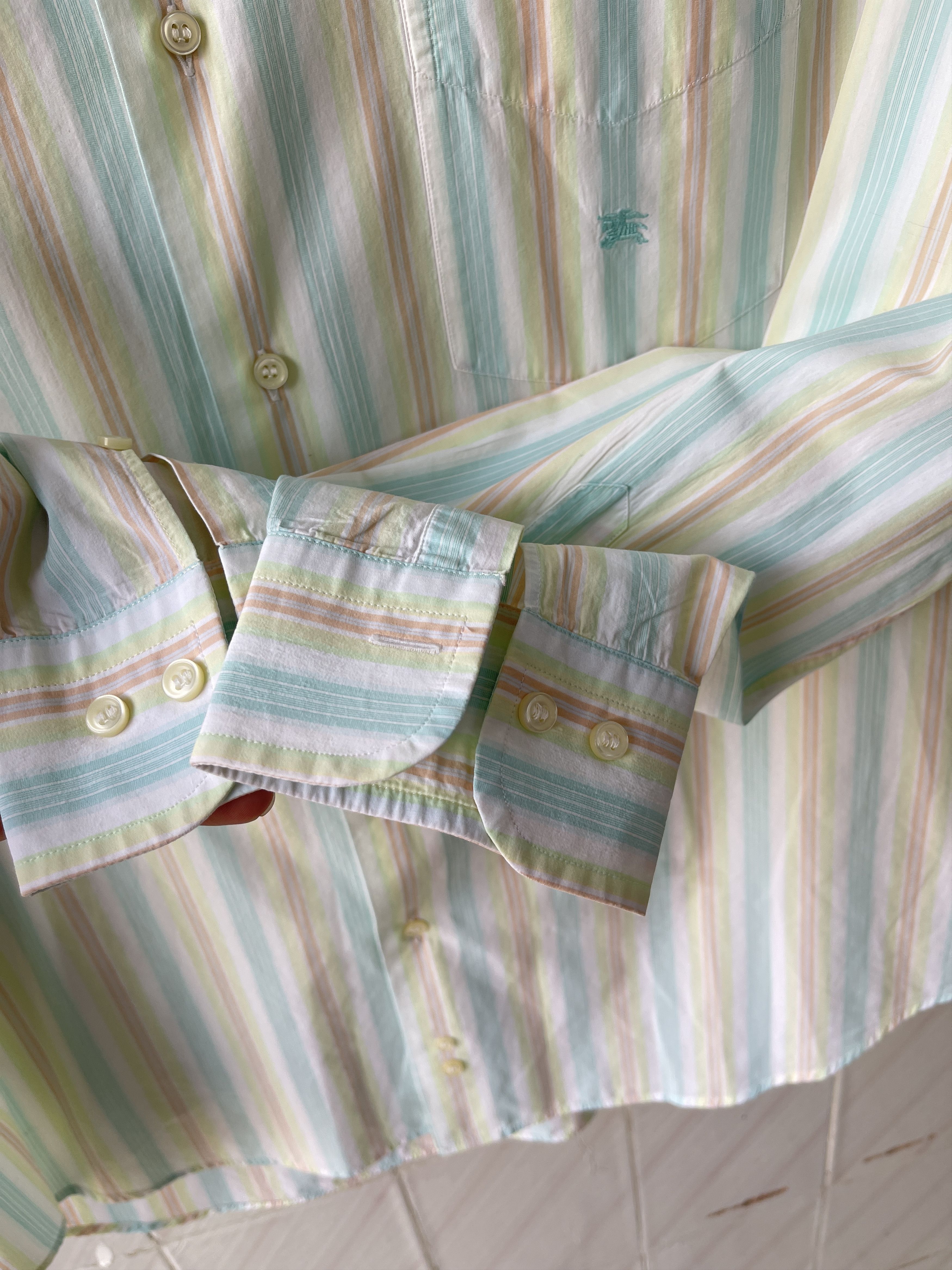 Burberry Burberry rainbow striped shirt summer size L short sleeve Size US L / EU 52-54 / 3 - 7 Thumbnail