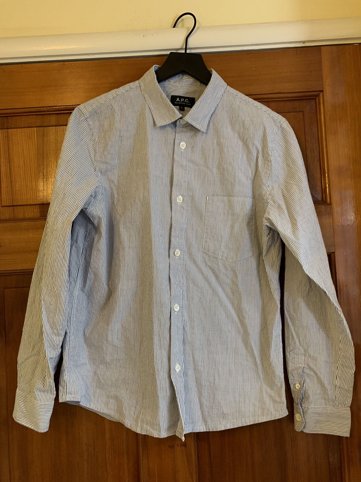 APC A.P.C. Seersucker Railroad Style Striped Shirt S