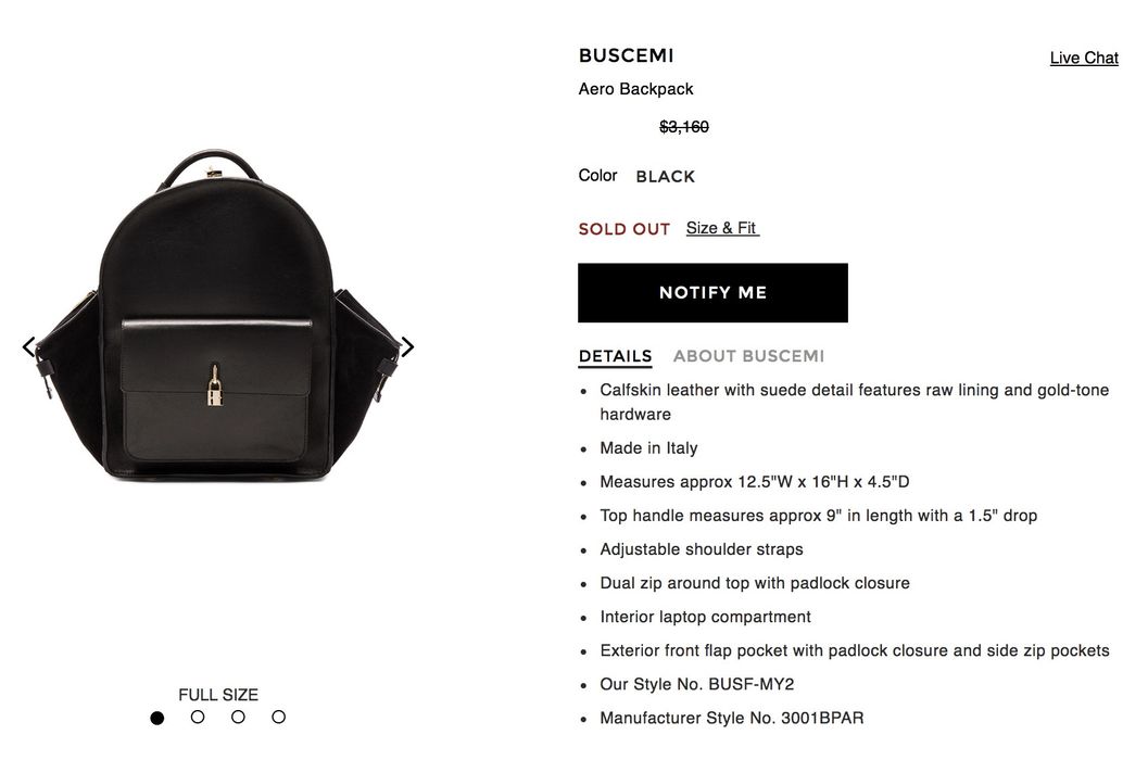 Buscemi 3160 Buscemi Men s Aero Large Leather Backpack Grailed