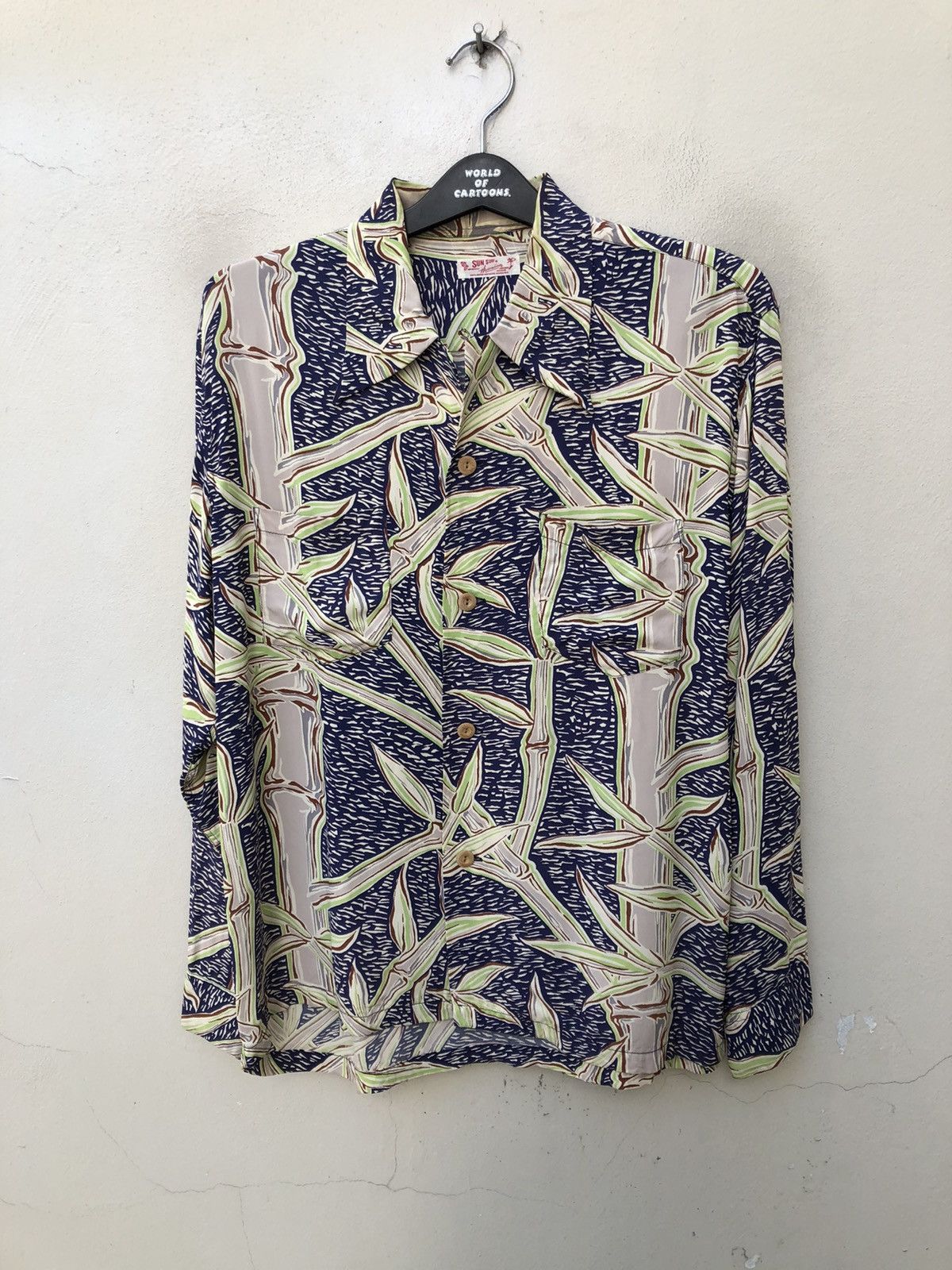 Japanese Brand × Wacko Maria Sun Surf Japan Bamboo Long Sleeve Rayon Hawaiian Shirt Size US M / EU 48-50 / 2 - 5 Thumbnail