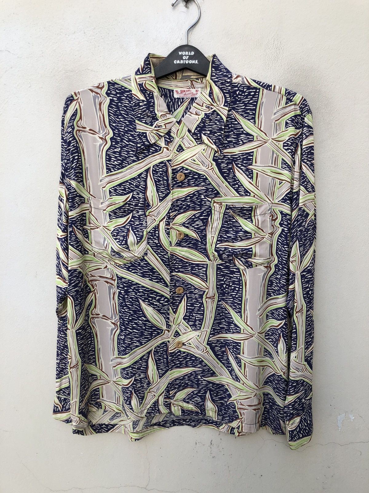 Japanese Brand × Wacko Maria Sun Surf Japan Bamboo Long Sleeve Rayon Hawaiian Shirt Size US M / EU 48-50 / 2 - 3 Thumbnail