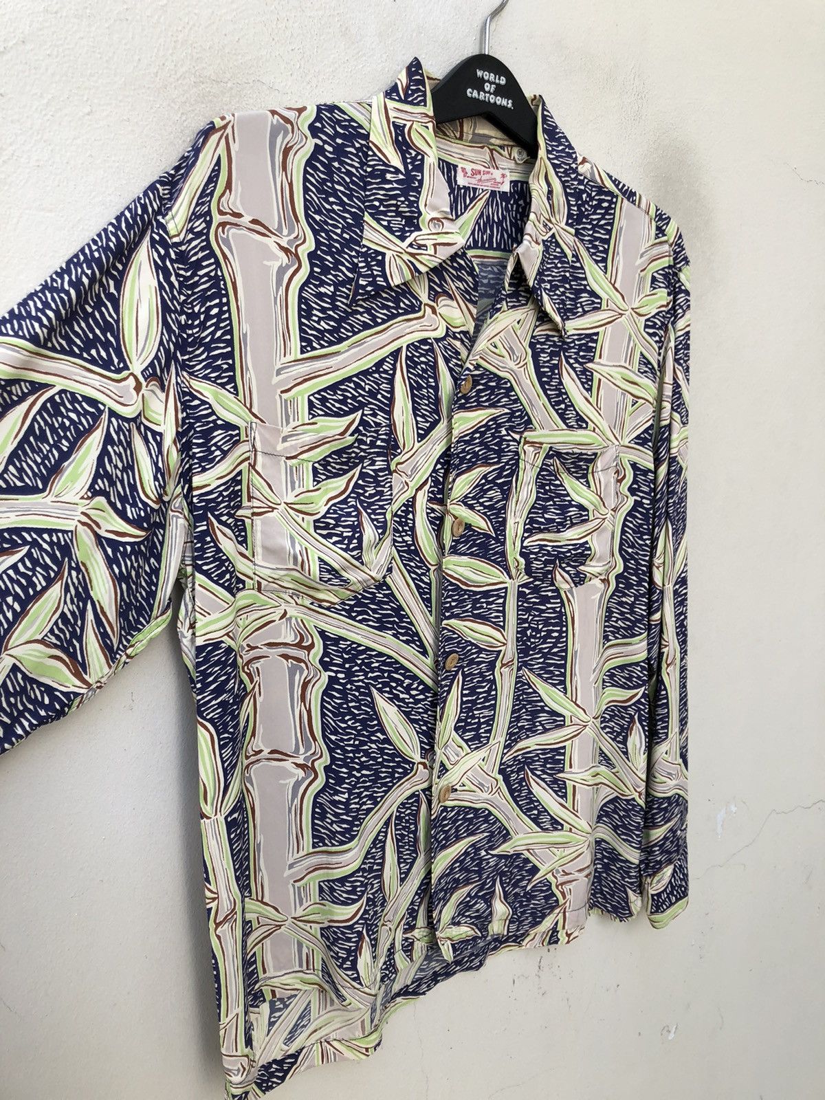 Japanese Brand × Wacko Maria Sun Surf Japan Bamboo Long Sleeve Rayon Hawaiian Shirt Size US M / EU 48-50 / 2 - 12 Thumbnail
