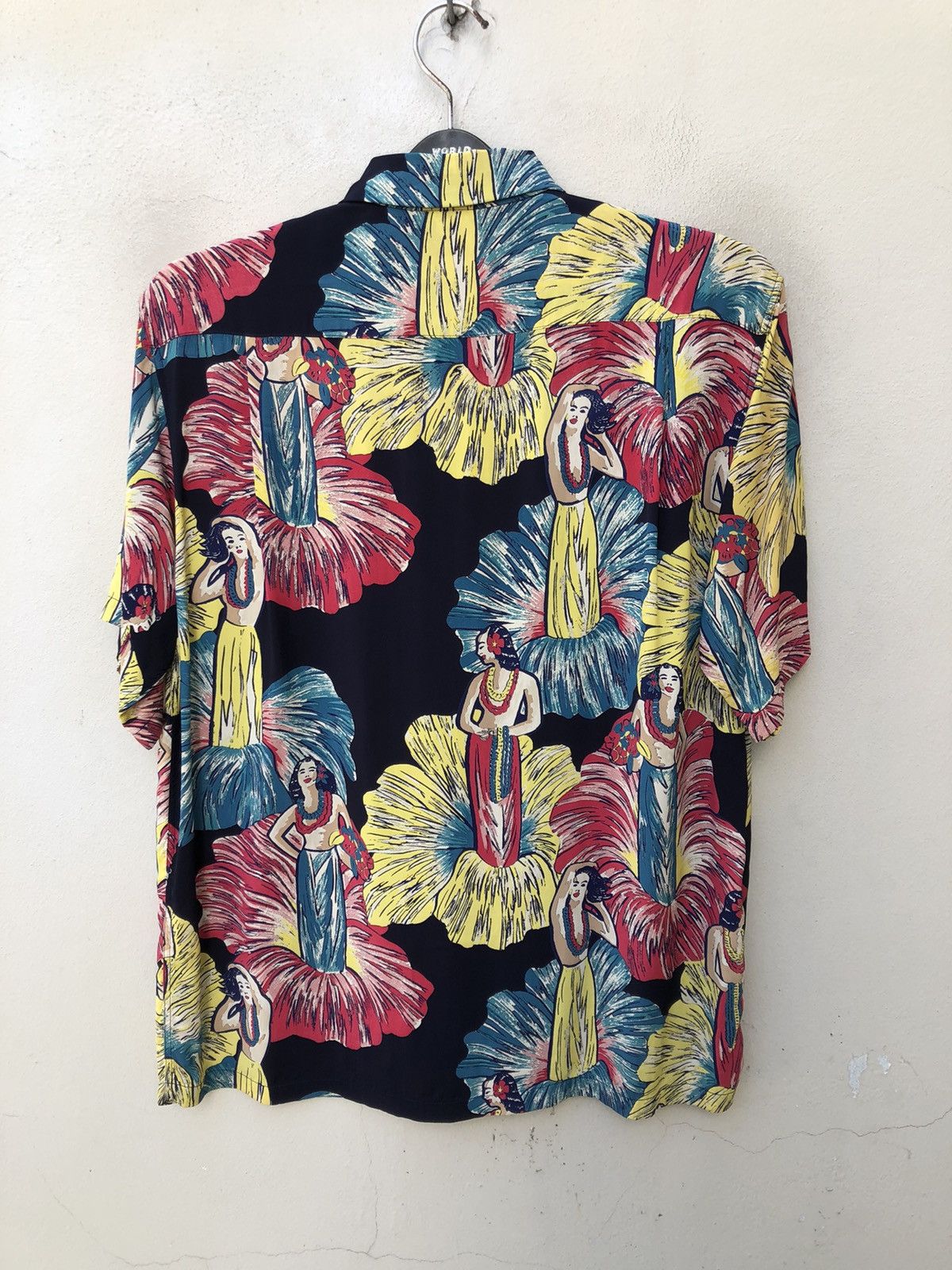Sugar Cane × Wacko Maria Sun surf Japan Hibiscus 🌺 Hula Girl Rayon Hawaiian Shirt Size US M / EU 48-50 / 2 - 17 Thumbnail
