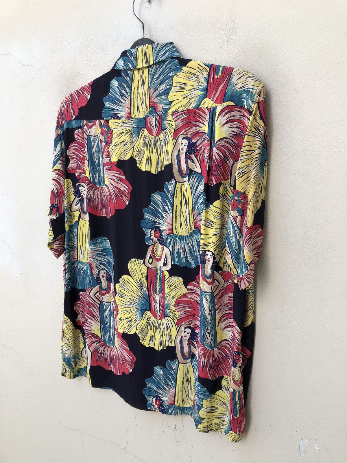 Sugar Cane × Wacko Maria Sun surf Japan Hibiscus 🌺 Hula Girl Rayon Hawaiian Shirt Size US M / EU 48-50 / 2 - 18 Thumbnail