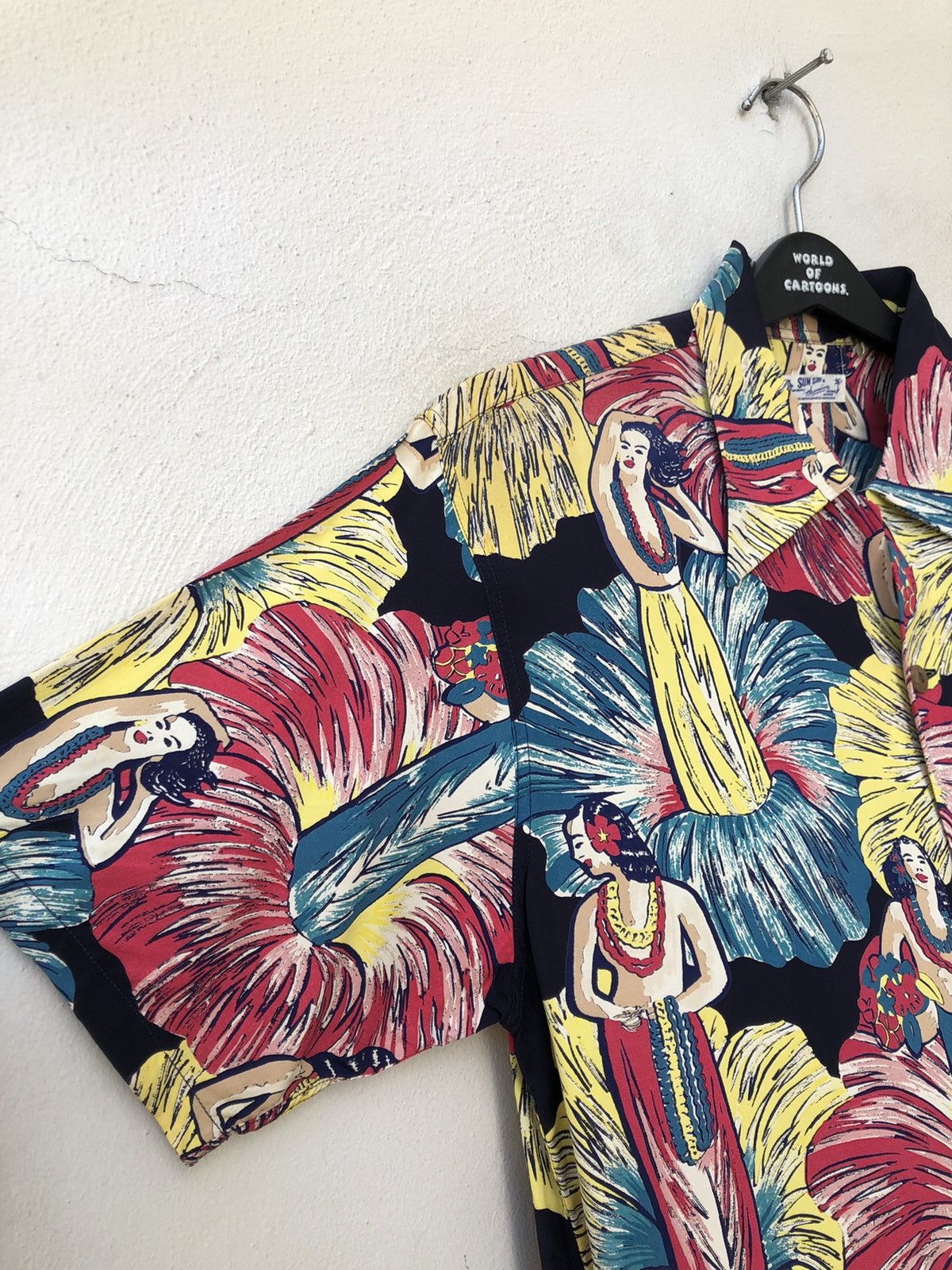 Sugar Cane × Wacko Maria Sun surf Japan Hibiscus 🌺 Hula Girl Rayon Hawaiian Shirt Size US M / EU 48-50 / 2 - 13 Thumbnail