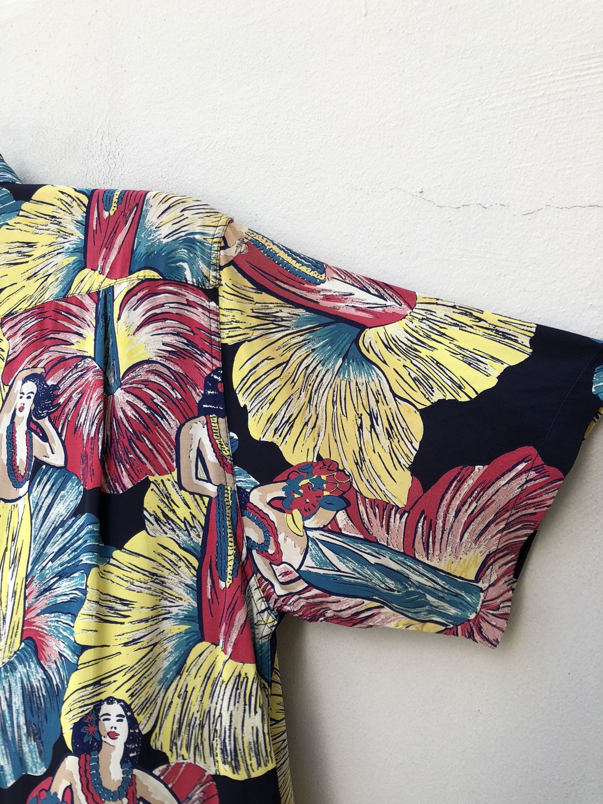 Sugar Cane × Wacko Maria Sun surf Japan Hibiscus 🌺 Hula Girl Rayon Hawaiian Shirt Size US M / EU 48-50 / 2 - 19 Thumbnail