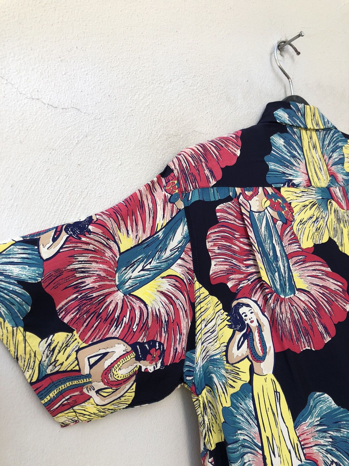 Sugar Cane × Wacko Maria Sun surf Japan Hibiscus 🌺 Hula Girl Rayon Hawaiian Shirt Size US M / EU 48-50 / 2 - 20 Thumbnail