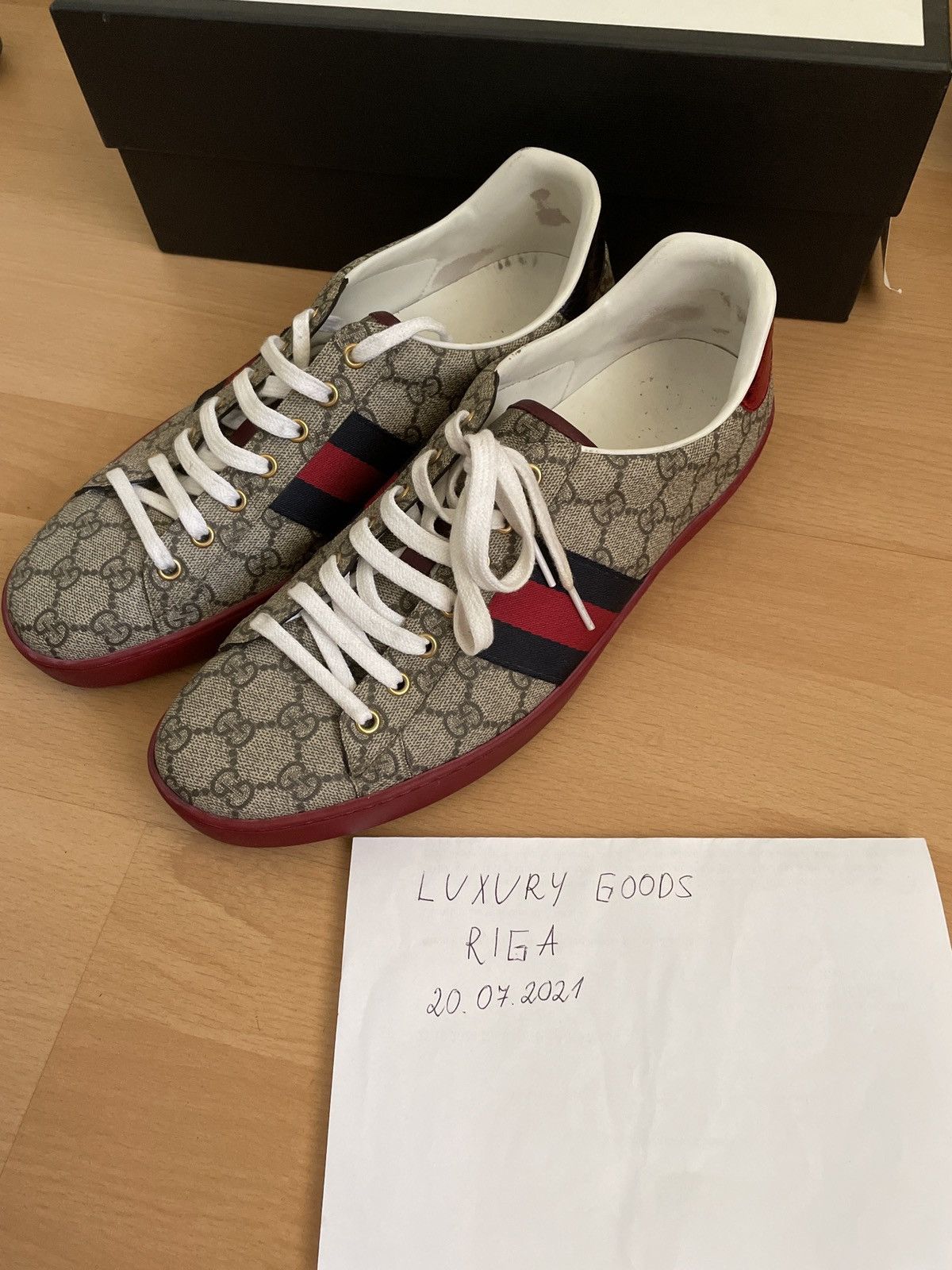 Gucci Men's Ace GG Supreme sneaker Size US 11.5 / EU 44-45 - 10 Thumbnail