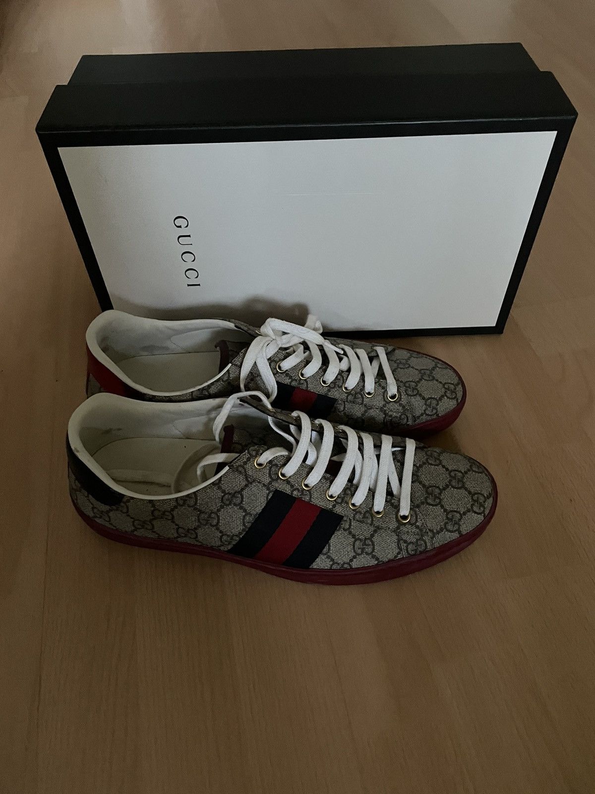 Gucci Men's Ace GG Supreme sneaker Size US 11.5 / EU 44-45 - 2 Thumbnail
