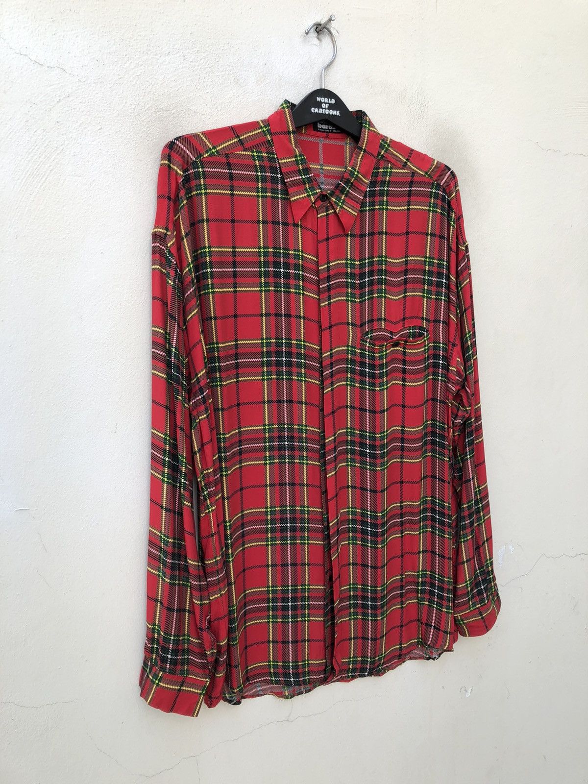 Vintage Vintage Vittorio Carini Barassi Tartan Rayon LS Shirt Size US L / EU 52-54 / 3 - 3 Thumbnail
