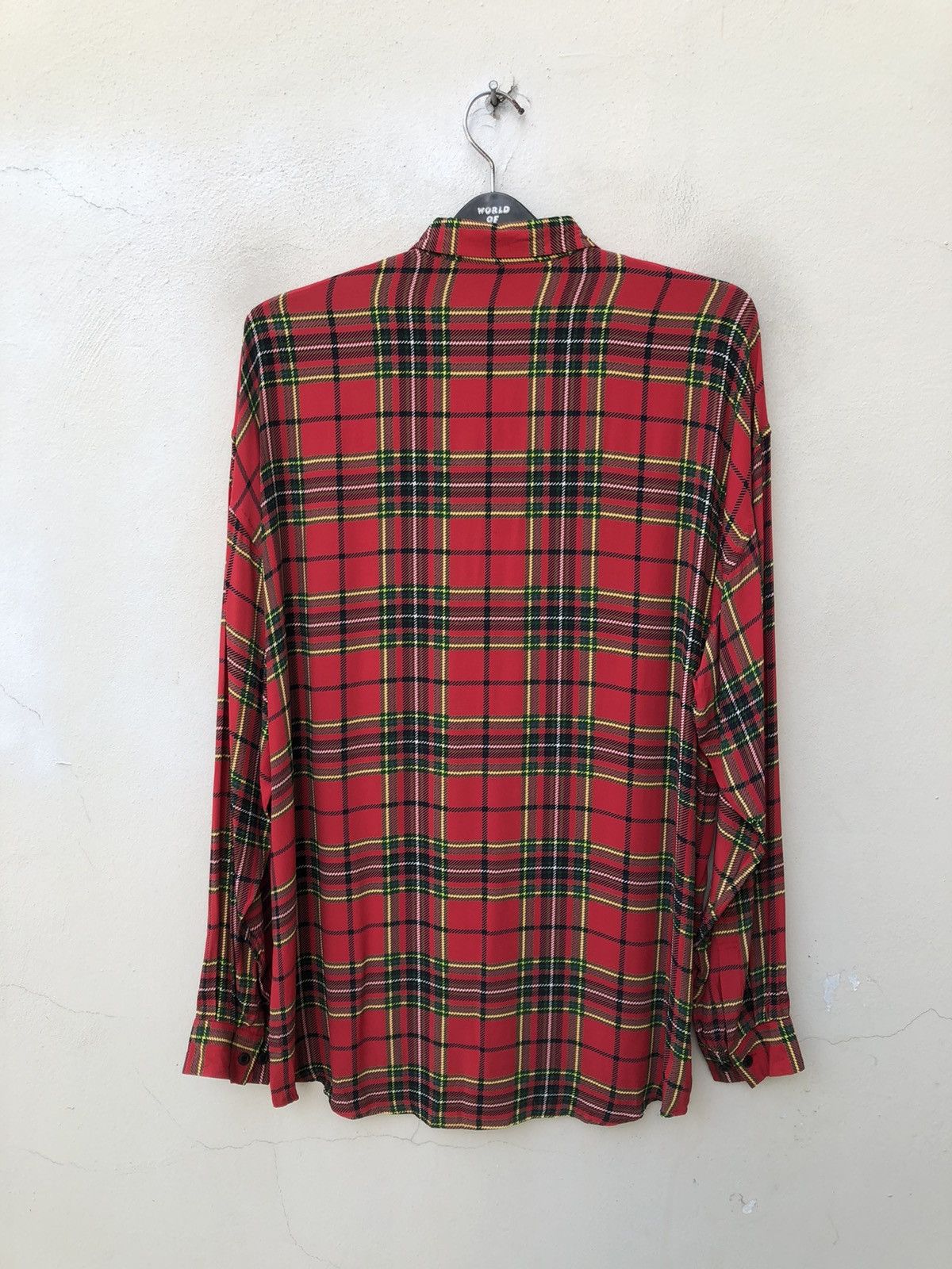 Vintage Vintage Vittorio Carini Barassi Tartan Rayon LS Shirt Size US L / EU 52-54 / 3 - 8 Thumbnail