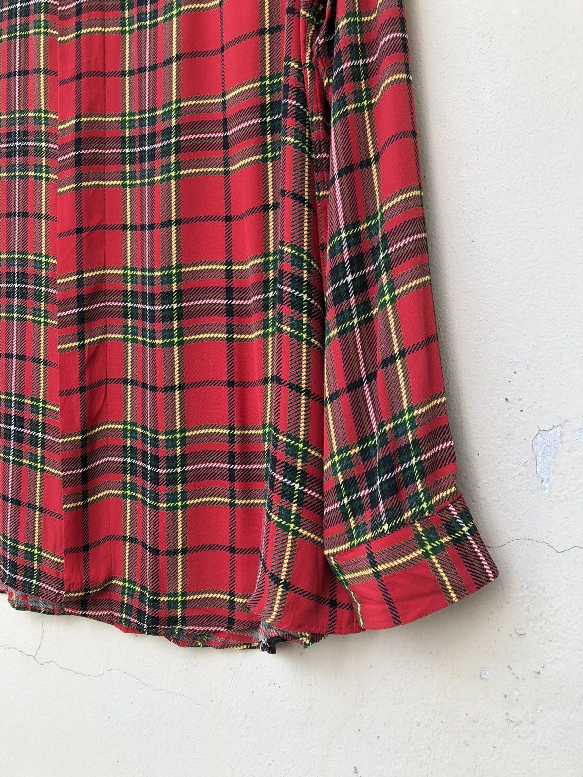 Vintage Vintage Vittorio Carini Barassi Tartan Rayon LS Shirt Size US L / EU 52-54 / 3 - 5 Thumbnail