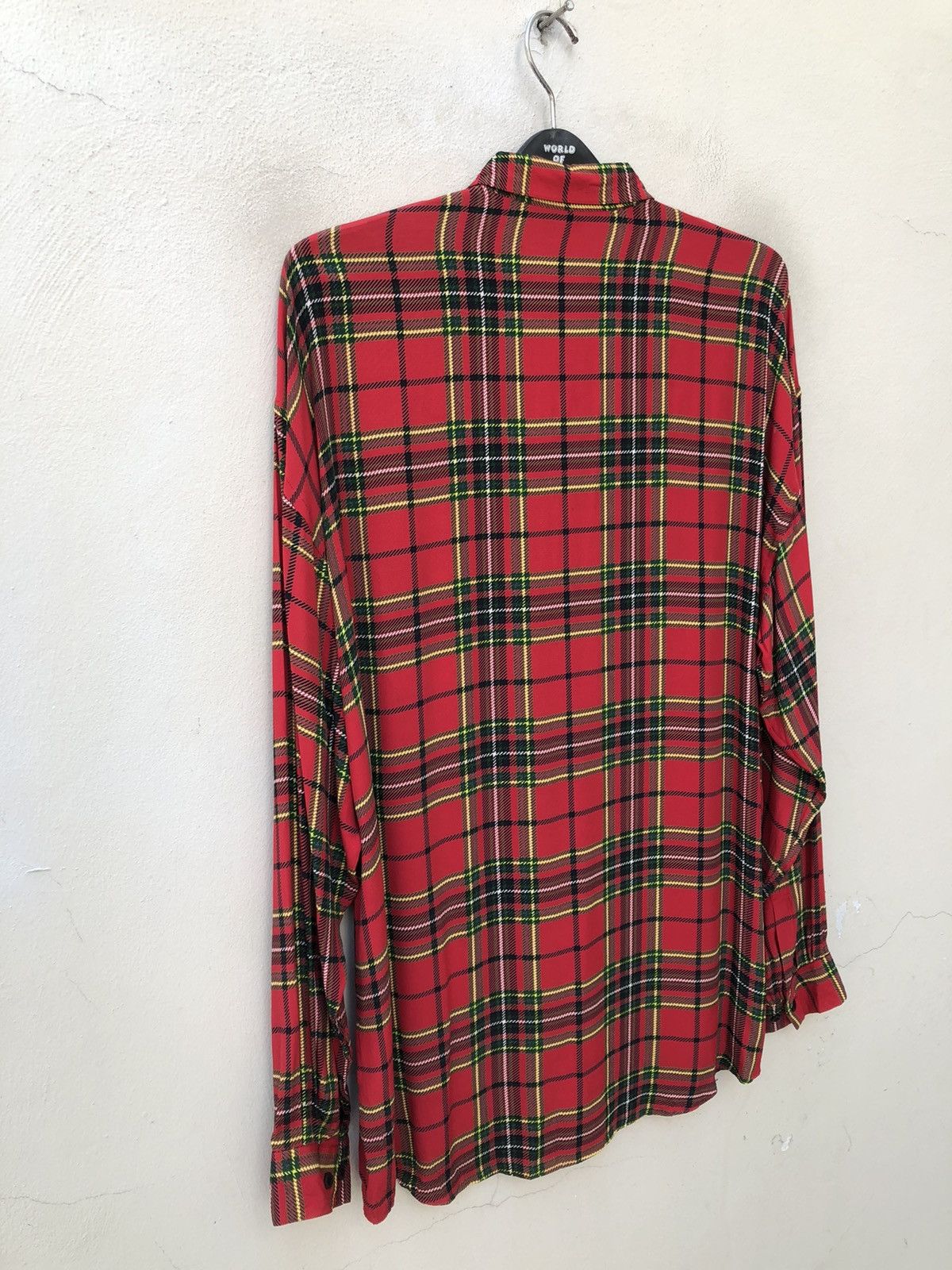 Vintage Vintage Vittorio Carini Barassi Tartan Rayon LS Shirt Size US L / EU 52-54 / 3 - 9 Thumbnail
