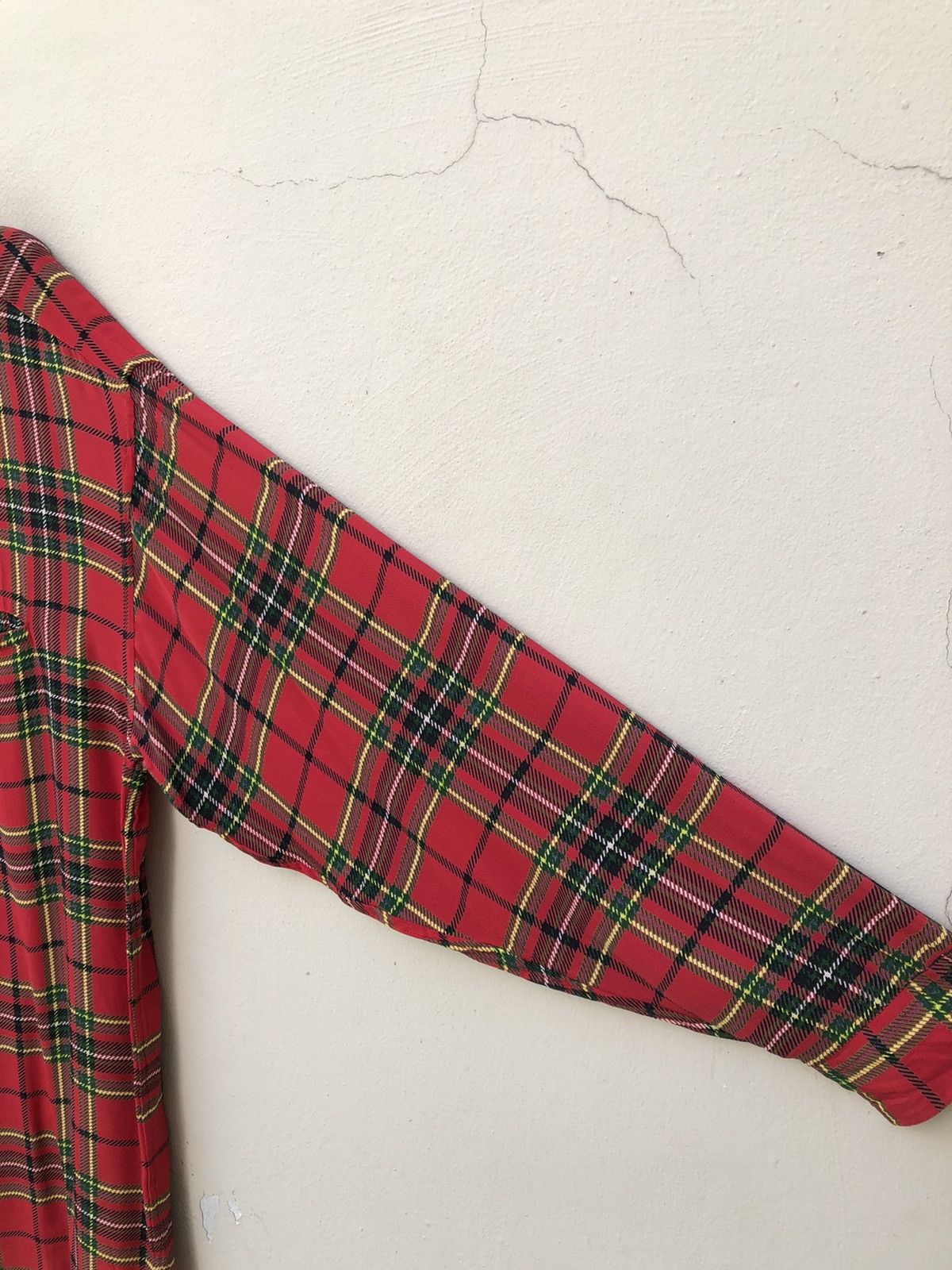 Vintage Vintage Vittorio Carini Barassi Tartan Rayon LS Shirt Size US L / EU 52-54 / 3 - 6 Thumbnail
