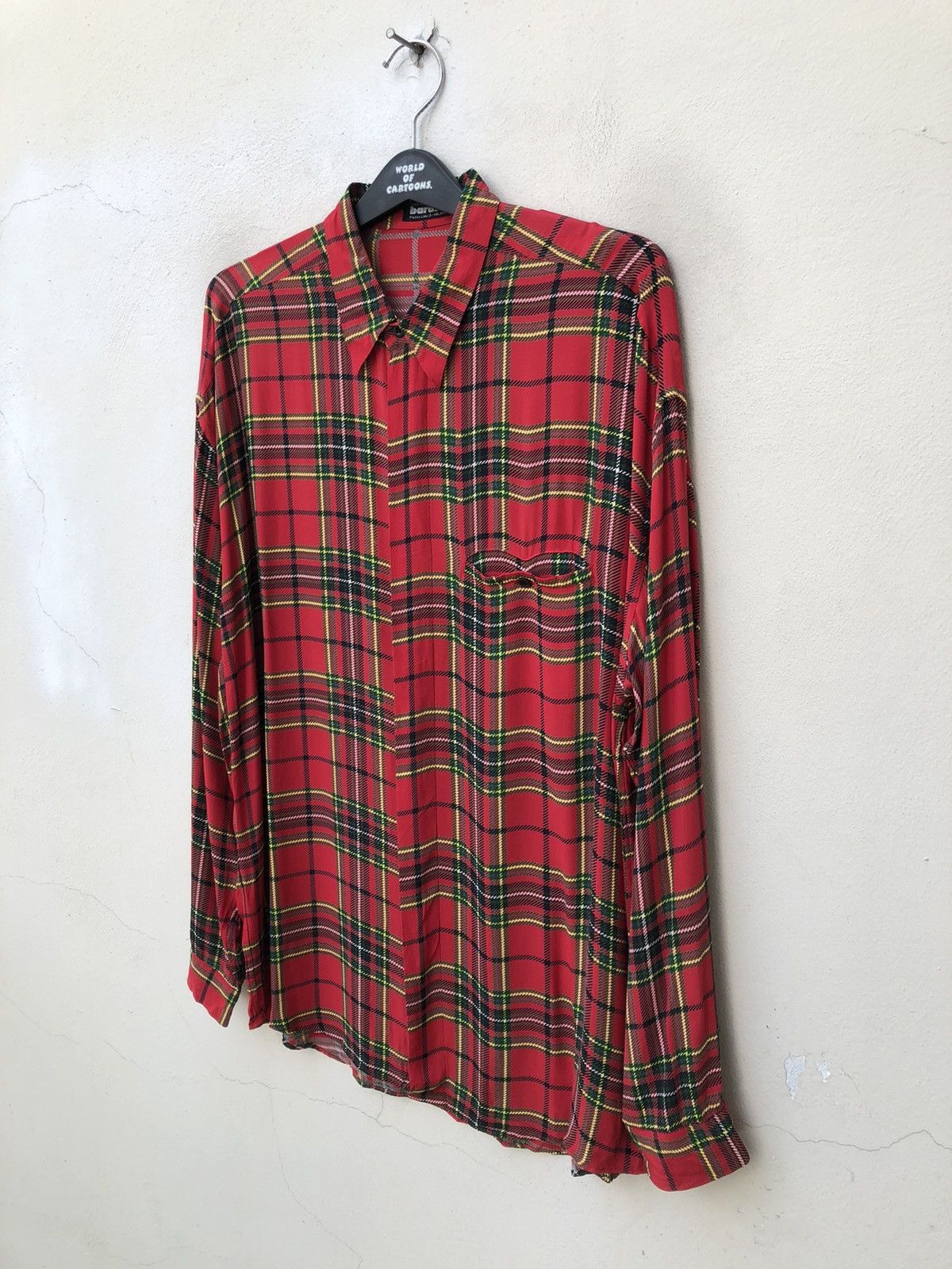 Vintage Vintage Vittorio Carini Barassi Tartan Rayon LS Shirt Size US L / EU 52-54 / 3 - 4 Thumbnail