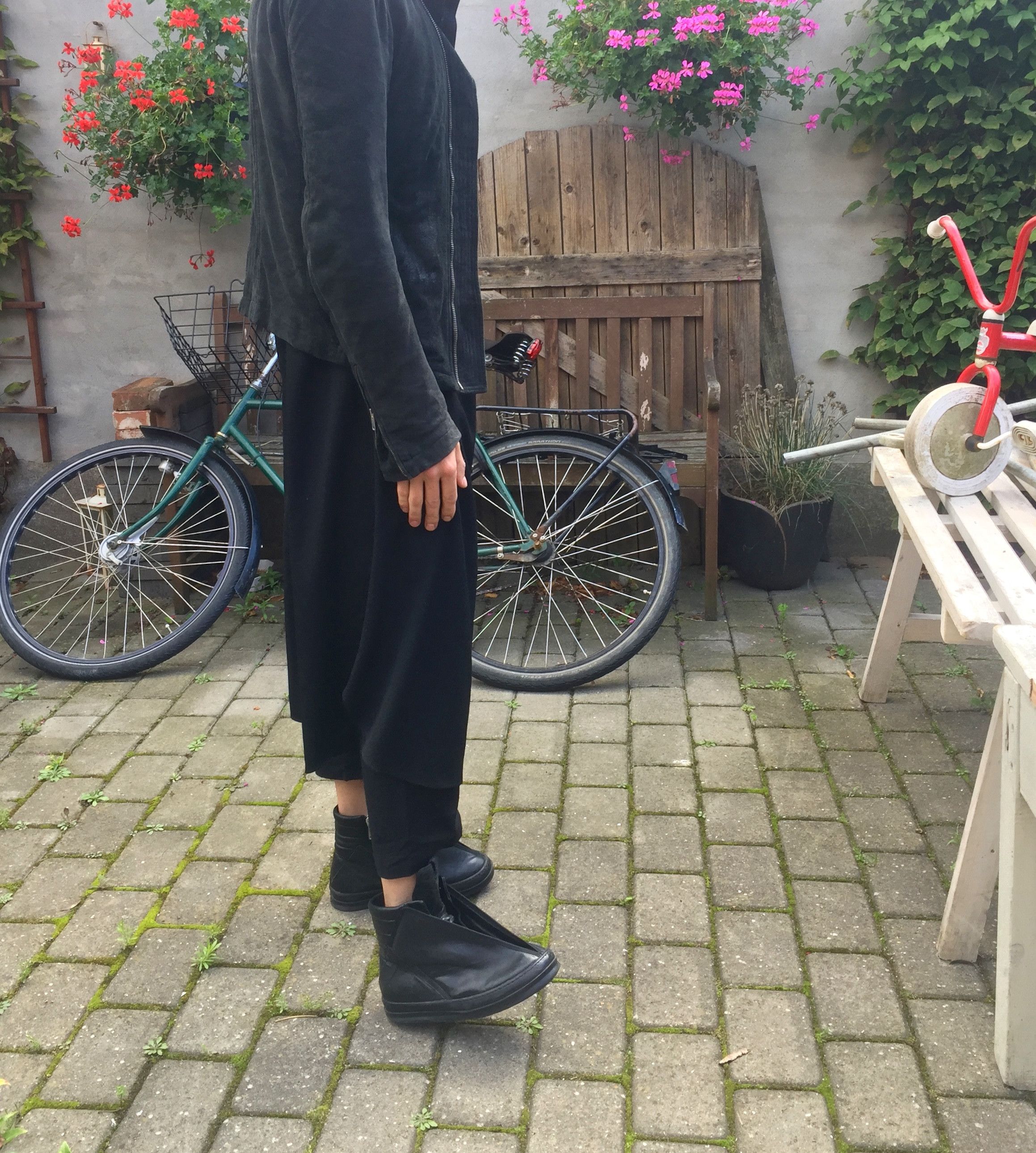 archive rick owens ヒールブーツ　leather black 新古 希少 RICK OWENS チャンキー ヒール レザーブーツ ブラック