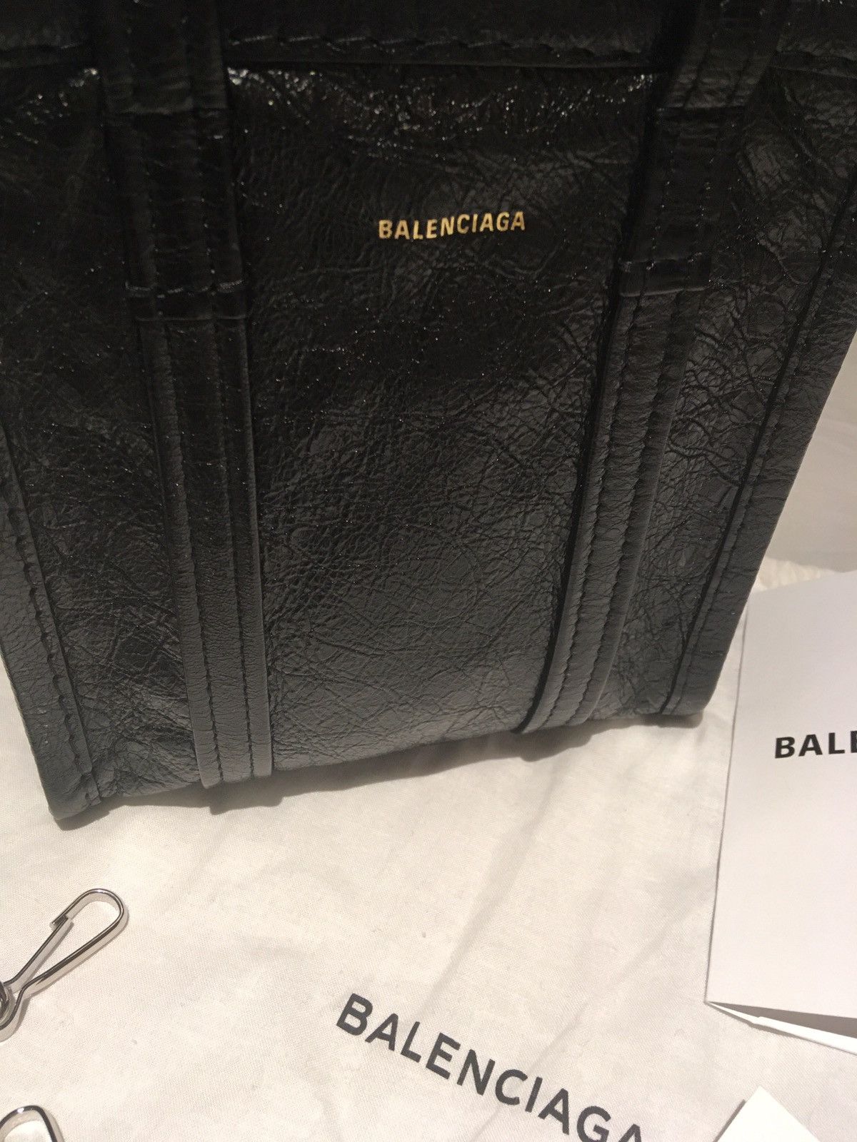 Balenciaga Balenciaga Leather Bazar Shopper Bag XXS Black Size ONE SIZE - 2 Thumbnail