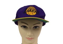 Vintage LA Lakers Hat Cap Snapback 80s Champions RARE Sport Caricature 3  Stripes