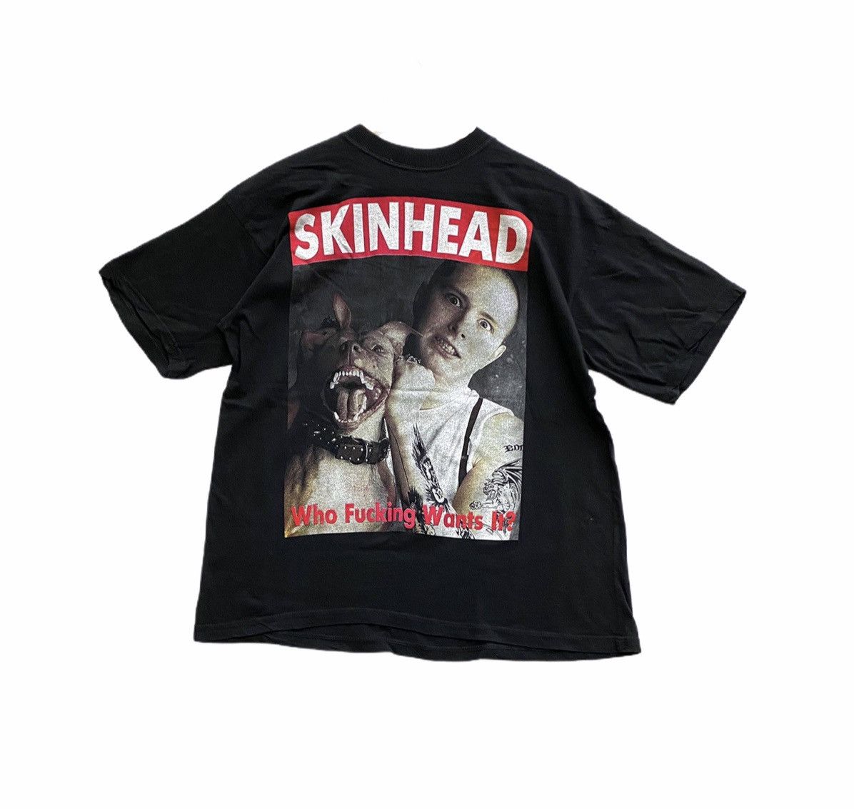 Band Tees vintage 90s SKINHEAD who f*cking want it? promo t-shirts Size US XL / EU 56 / 4 - 1 Thumbnail