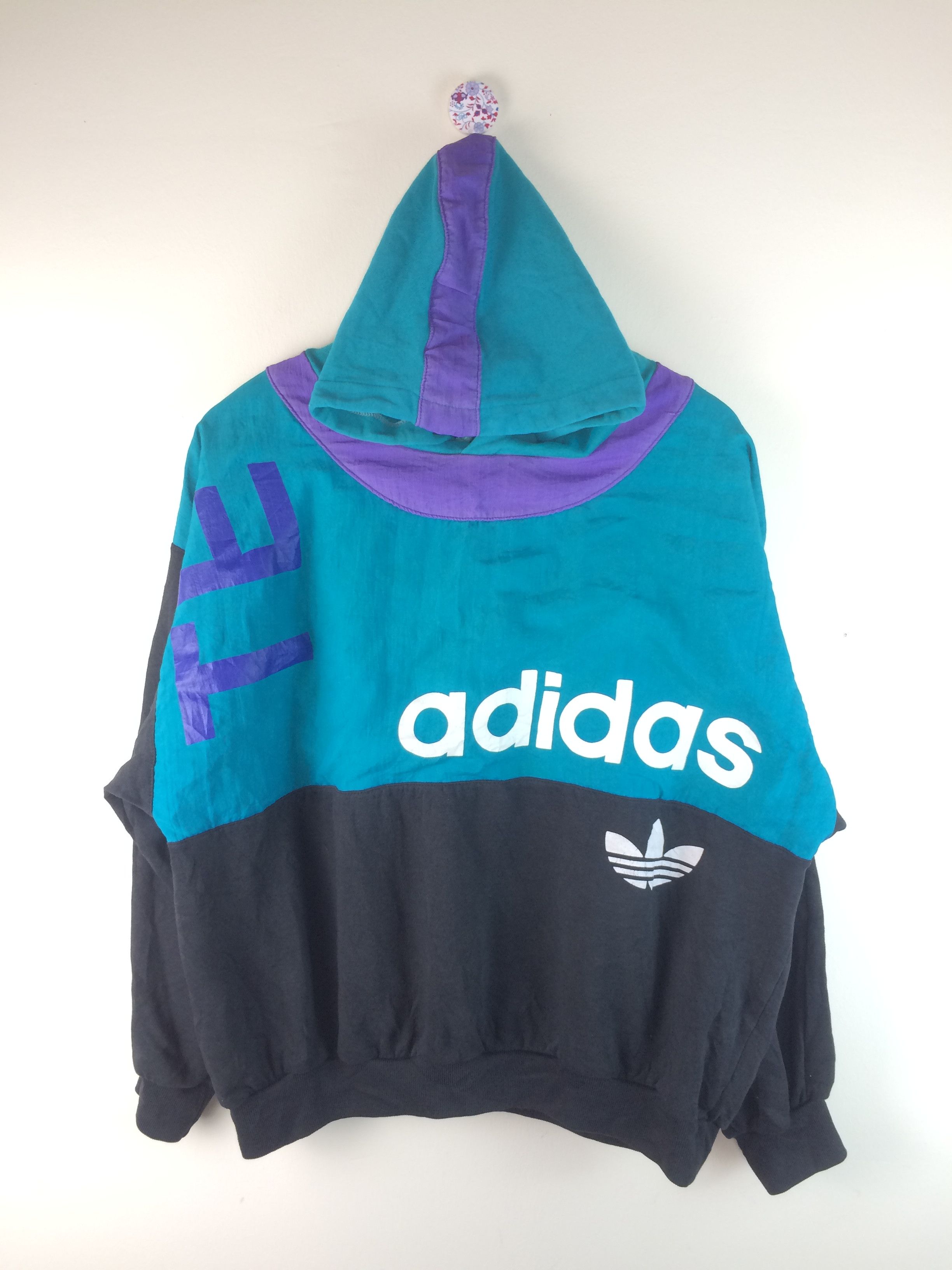 1980s Tri-Tones Color Adidas Team Run DMC Hoodie - Main Image