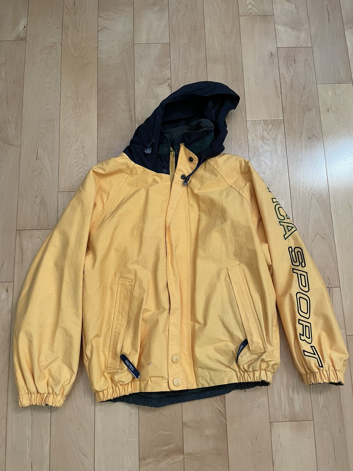 Nautica Vintage Nautica Yellow reversible fleece jacket Grailed