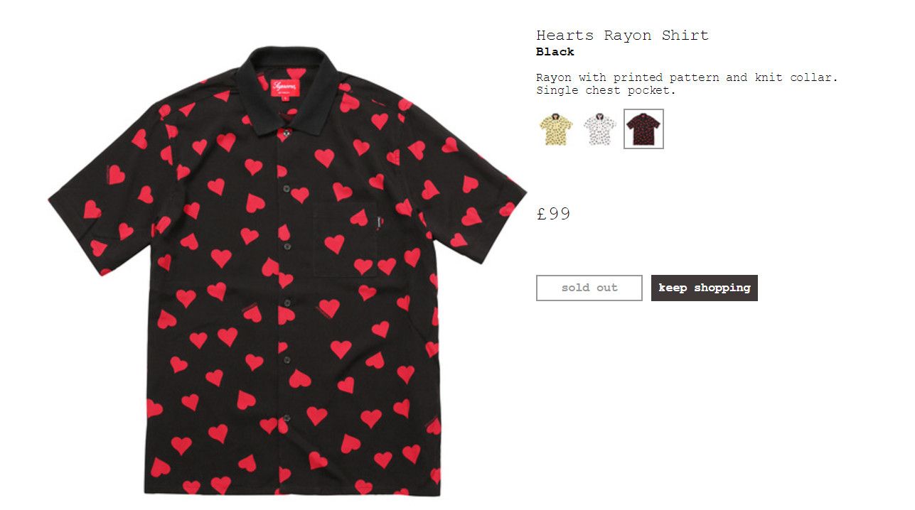 Supreme Hearts Rayon Shirt | Grailed