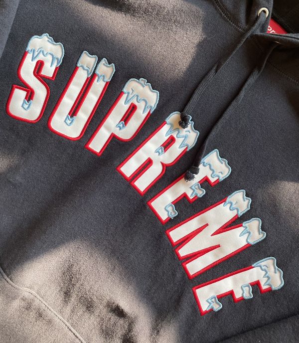 Supreme Supreme Icy Arc Hooded Sweatshirt Navy Medium | Grailed