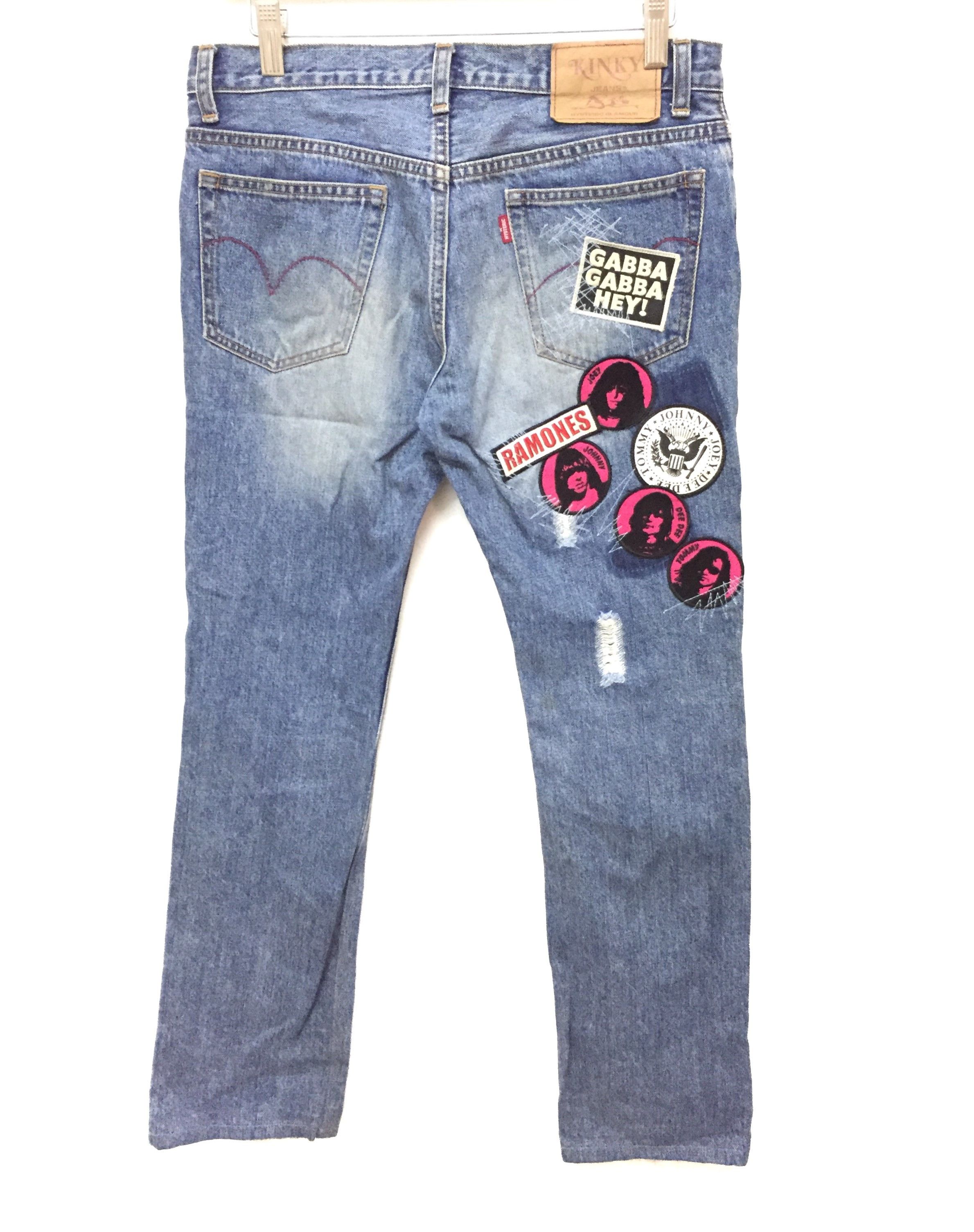 Hysteric Glamour Ramones patch distressed denim Size US 29 - 1 Thumbnail