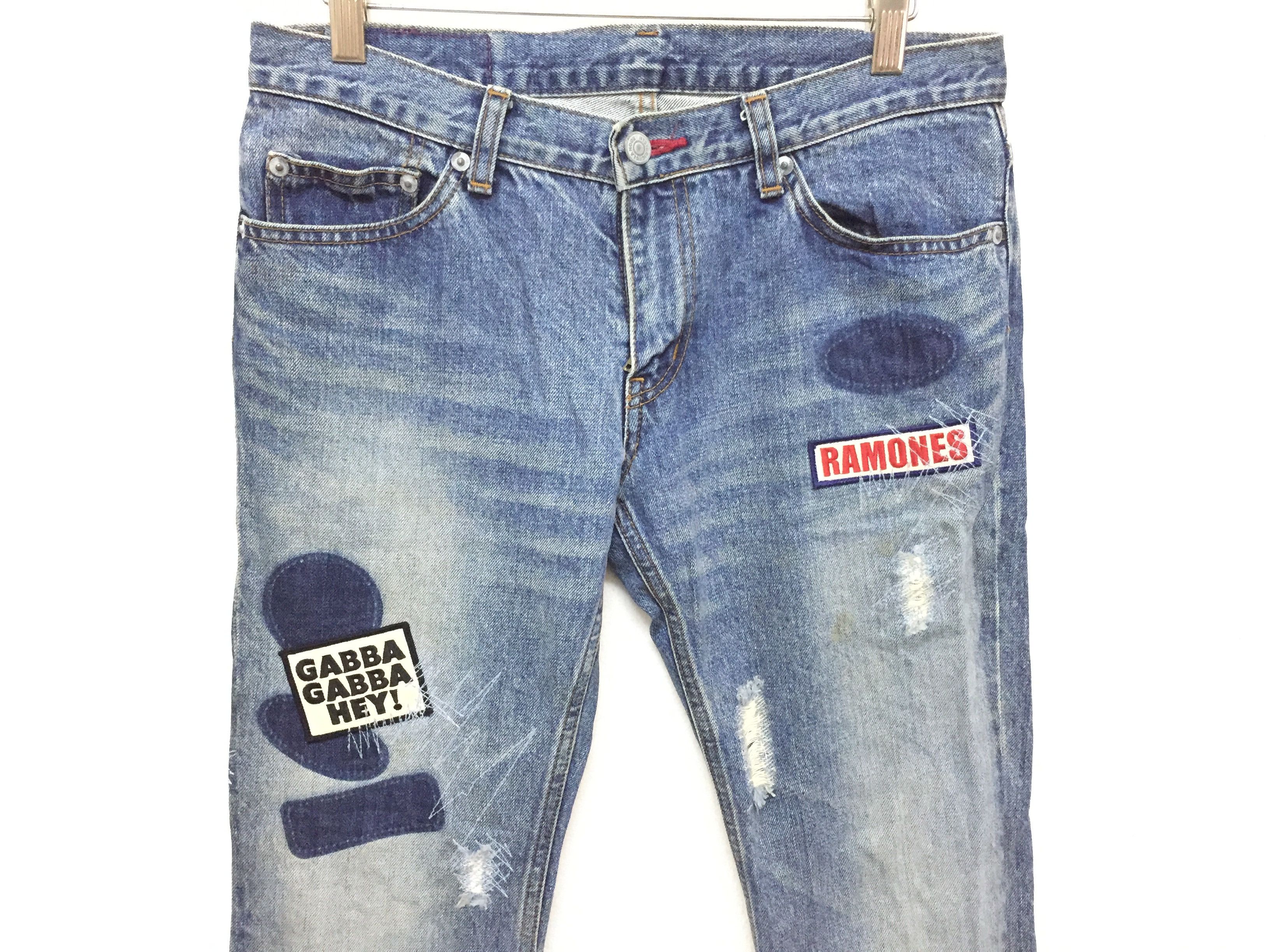 Hysteric Glamour Ramones patch distressed denim Size US 29 - 6 Thumbnail