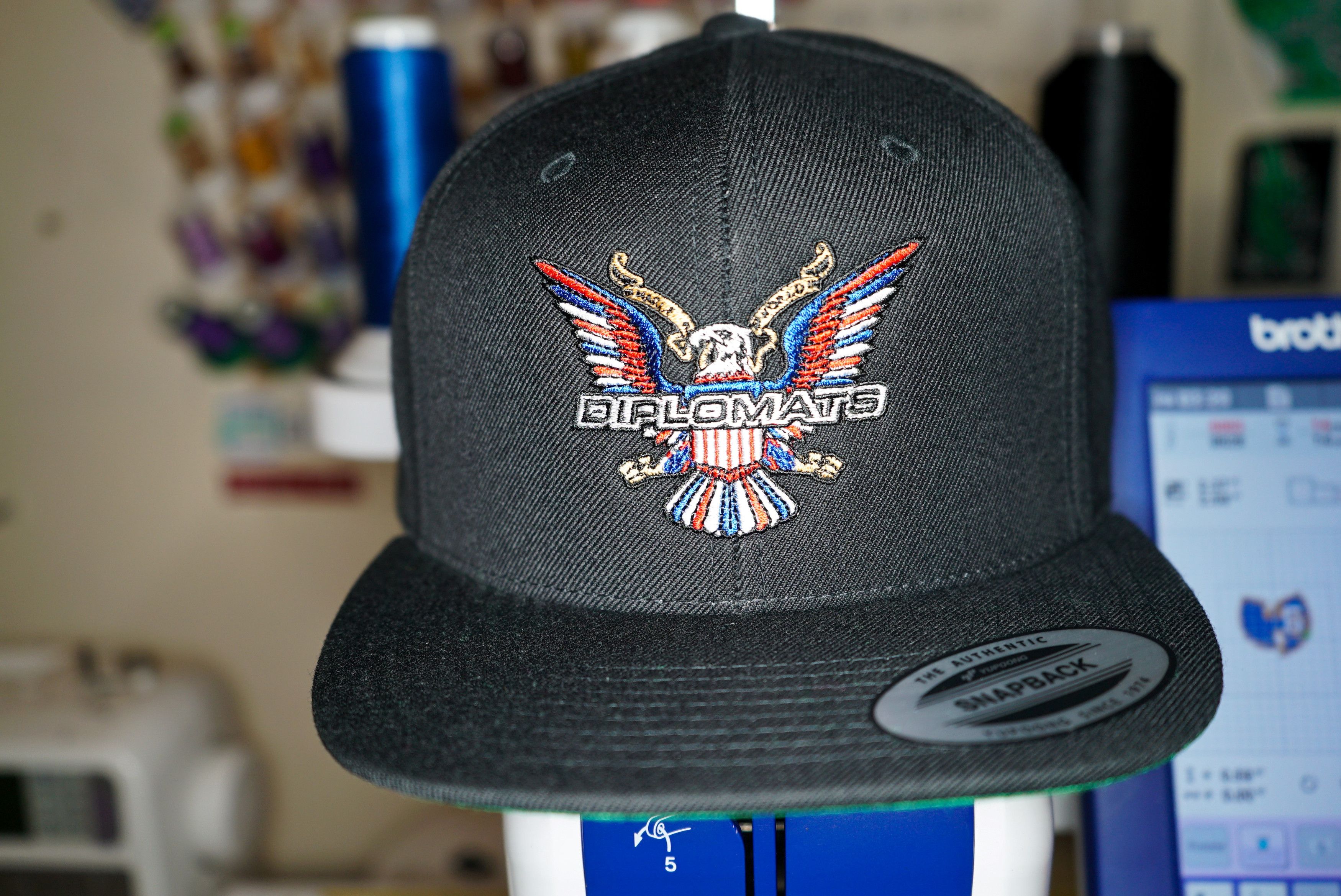 Handmade Diplomats Logo, Camron, Embroidered Snapback Hat Size ONE SIZE - 3 Thumbnail