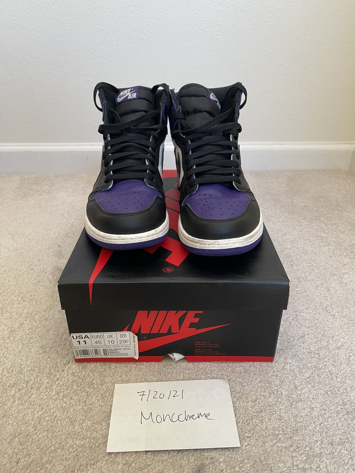 Air Jordan 1 Retro High OG Court Purple 2018