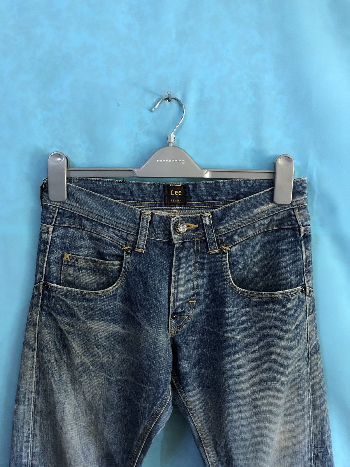 Beams Plus cowboy bootcuts distress style #1908 Size US 29 - 2 Thumbnail