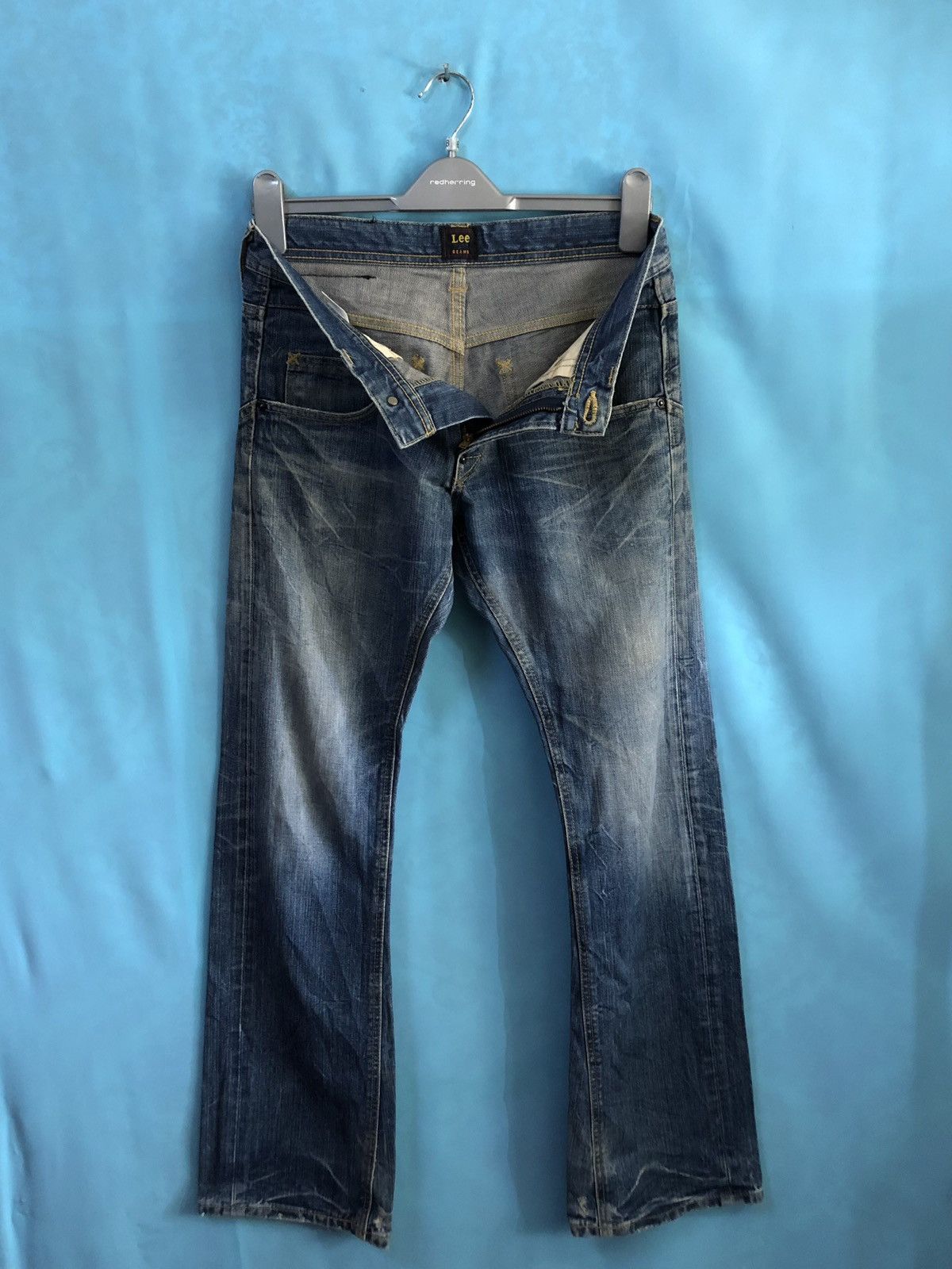 Beams Plus cowboy bootcuts distress style #1908 Size US 29 - 5 Thumbnail