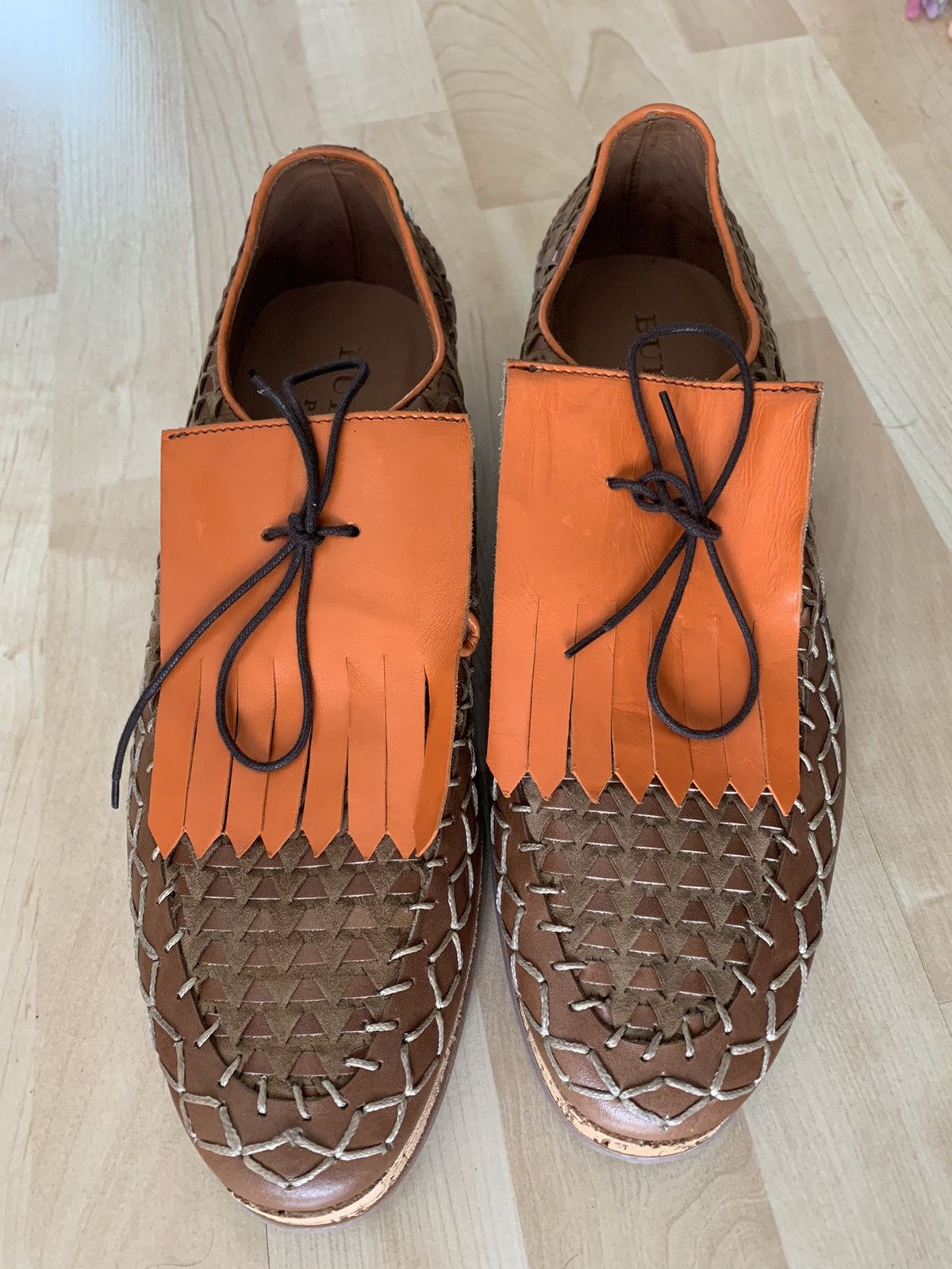 Burberry Prorsum men\'s shoes Burberry Prorsum Leather Colorblock Pattern Boat Shoes  main image 2