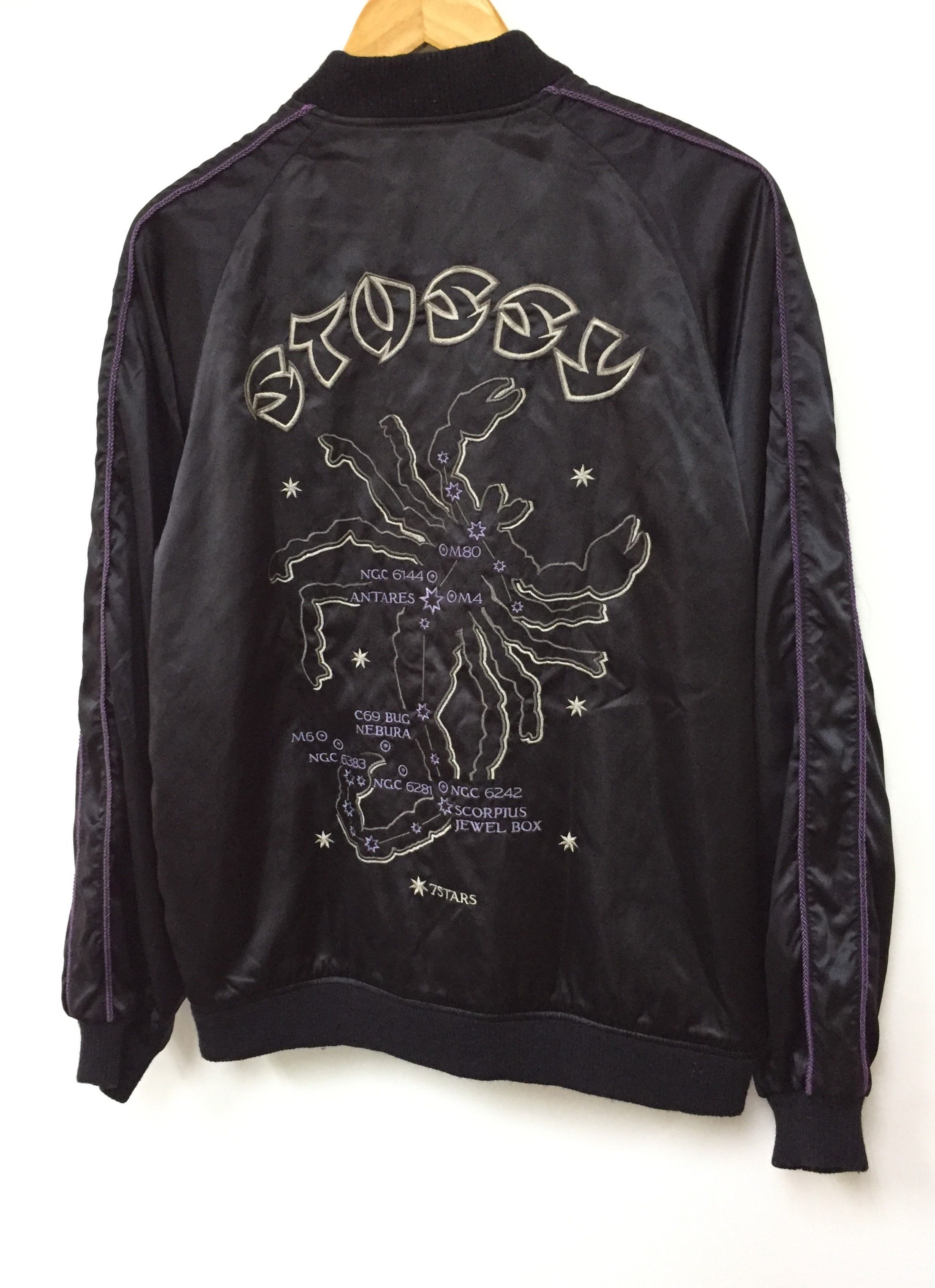 image of Sophnet x Stussy Reversible Sukajan Constellation 7 Star Scorpio in Black, Men's (Size Medium)