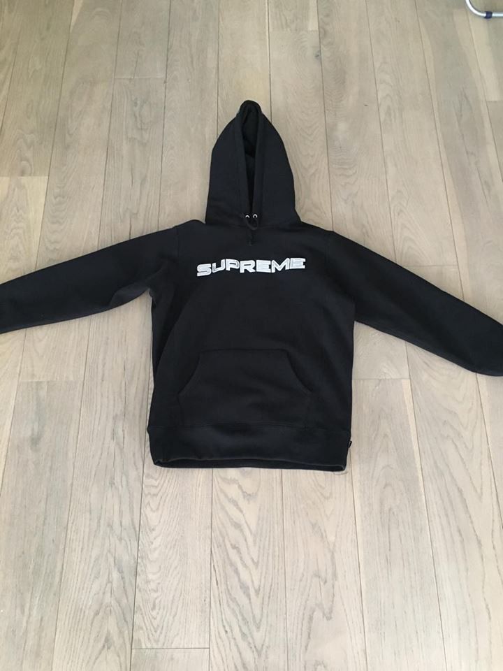 Supreme Supreme Sequin Logo Hooded Sweatshirt Hoodie Black Size 