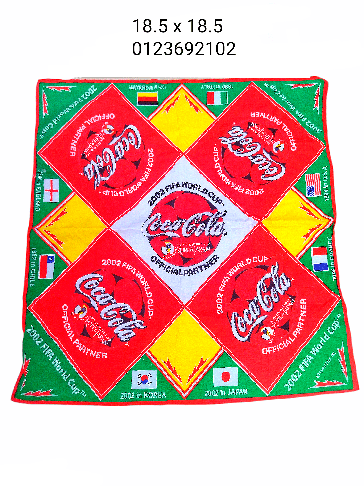 Coca Cola × Vintage Rare FIFA World Cup 20002 COCA COLA Handkerchief Size ONE SIZE - 1 Thumbnail