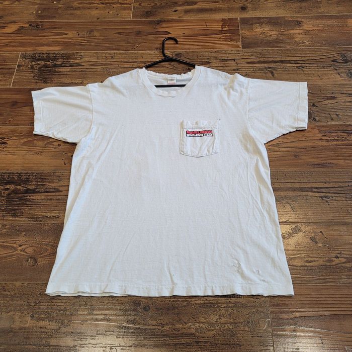 Vintage VINTAGE MARLBORO POCKET TEE - THRASHED MARLBORO - 1996 | Grailed