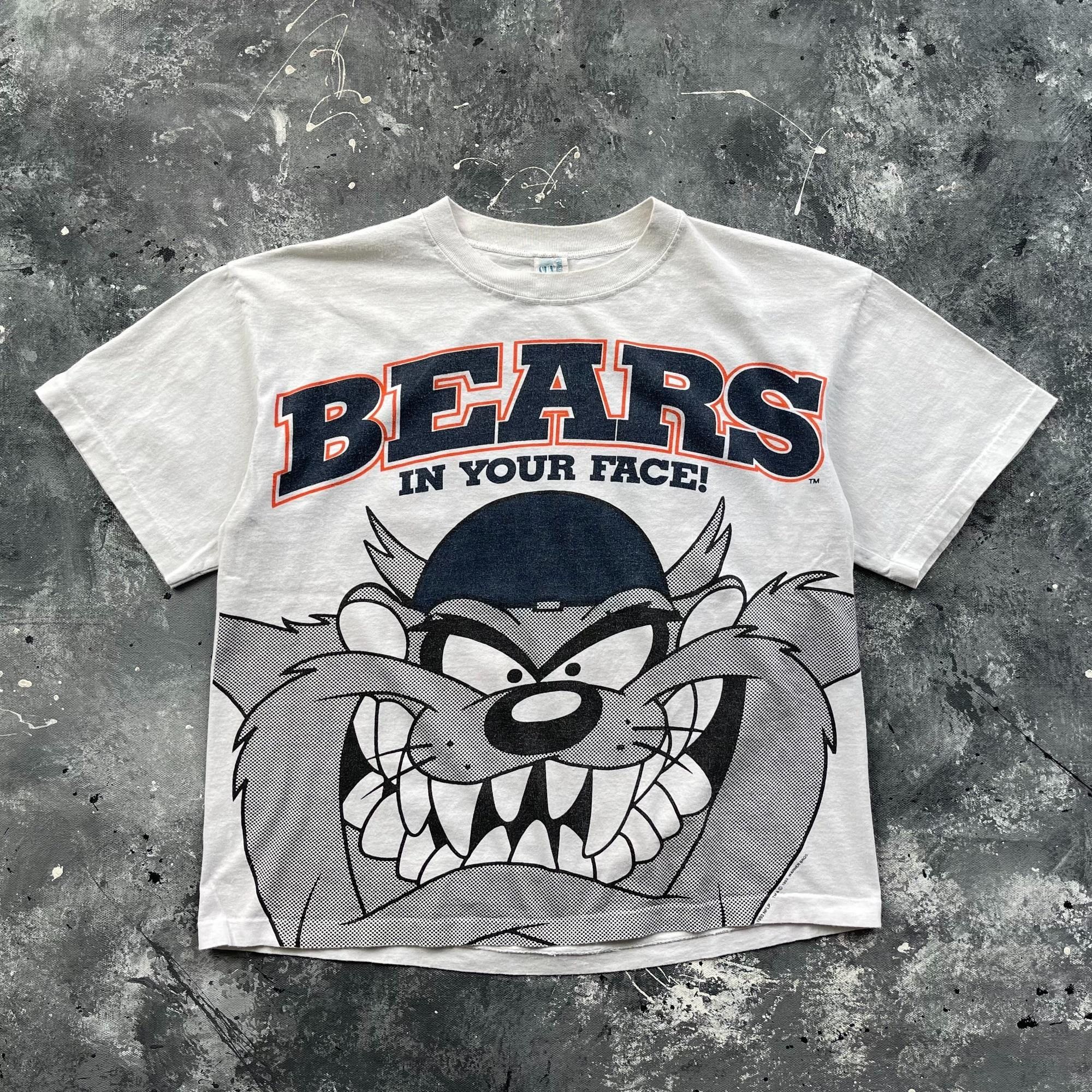 Vintage 90s Chicago Bears Taz Looney Tunes NFL T-Shirt Blue Long Sleeve  Adult XL