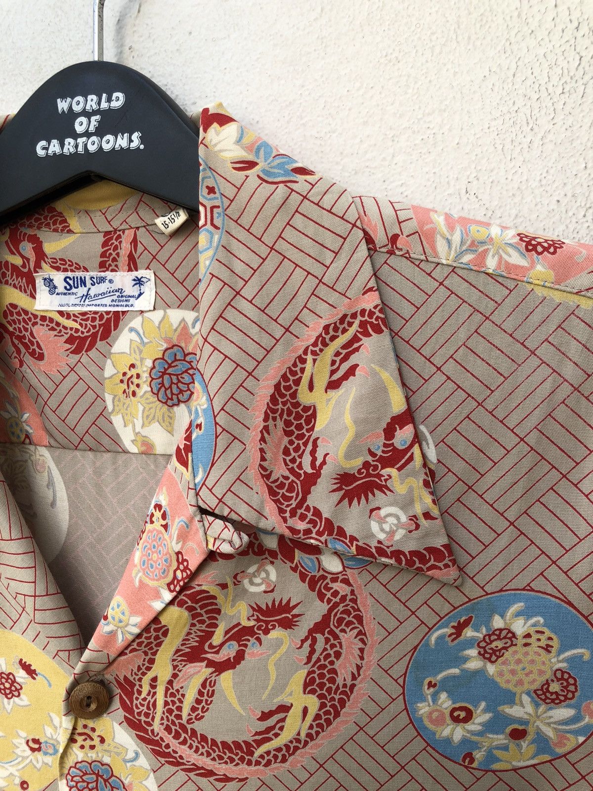 Japanese Brand × Sugar Cane Sun Surf Japan Asian Pattern Dragons Rayon Hawaiian Shirt Size US M / EU 48-50 / 2 - 6 Thumbnail