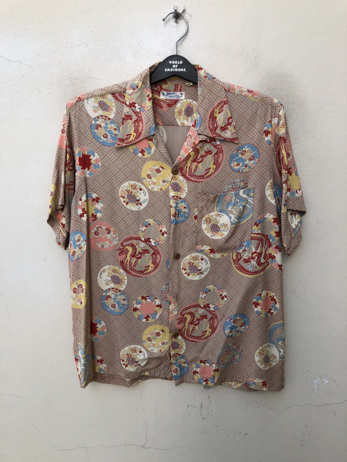 Japanese Brand × Sugar Cane Sun Surf Japan Asian Pattern Dragons Rayon Hawaiian Shirt Size US M / EU 48-50 / 2 - 3 Thumbnail