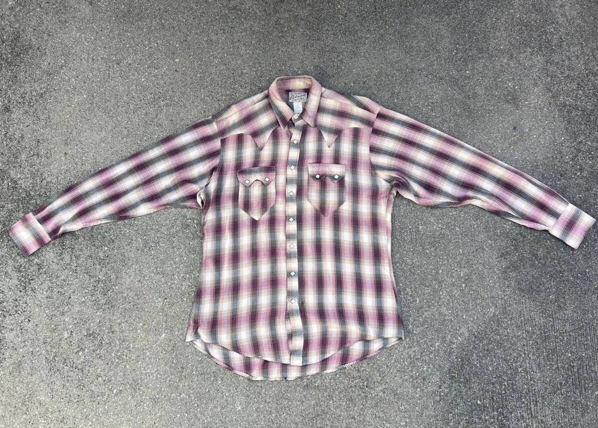 Vintage Distress VTG Rockmount Ranch Wear Rayon Plaid Western Shirt Size US M / EU 48-50 / 2 - 1 Preview