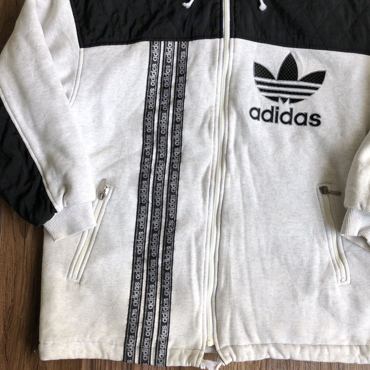 Adidas × Descente × Vintage Vintage Adidas X Descente Zipper Hoodie Light Jacket Size US L / EU 52-54 / 3 - 2 Thumbnail