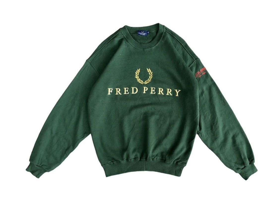 Fred Perry Vtg Fred Perry Embroidery Spellout Big Logo Logo Sweatshirt Size US M / EU 48-50 / 2 - 2 Thumbnail