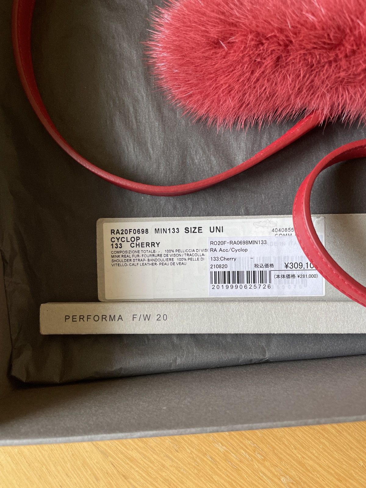 Rick Owens FW20 Performa Mink Cherry Cyclops Bag Size ONE SIZE - 4 Thumbnail